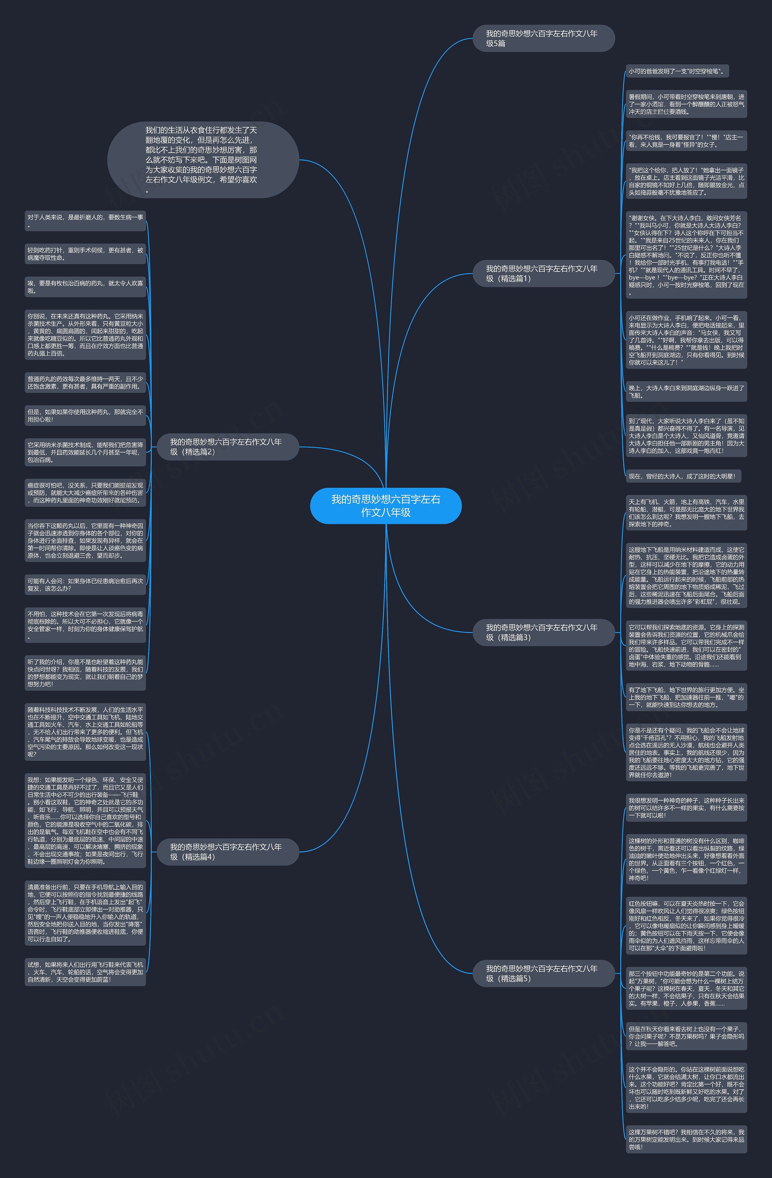 我的奇思妙想六百字左右作文八年级思维导图