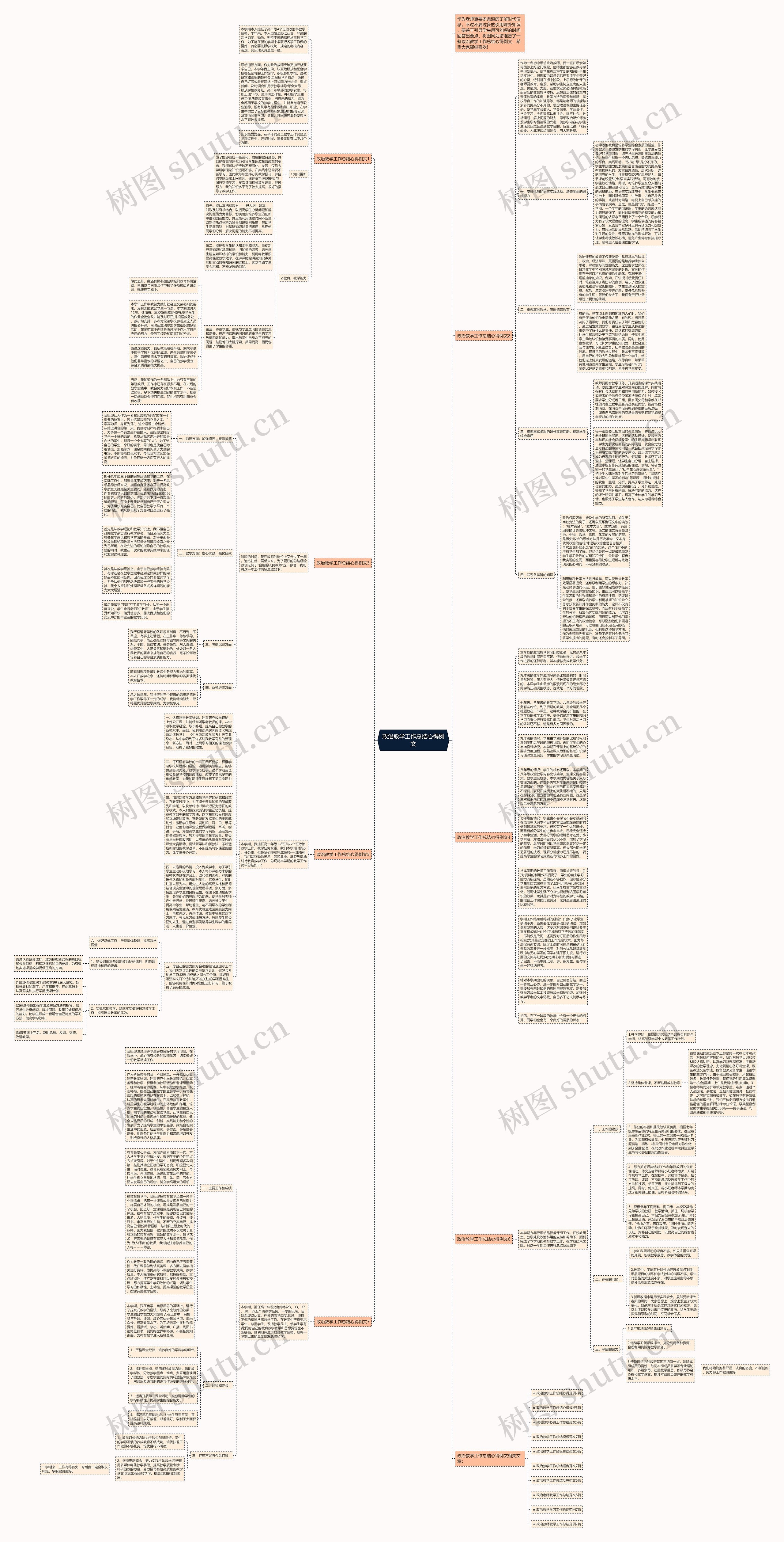 政治教学工作总结心得例文思维导图