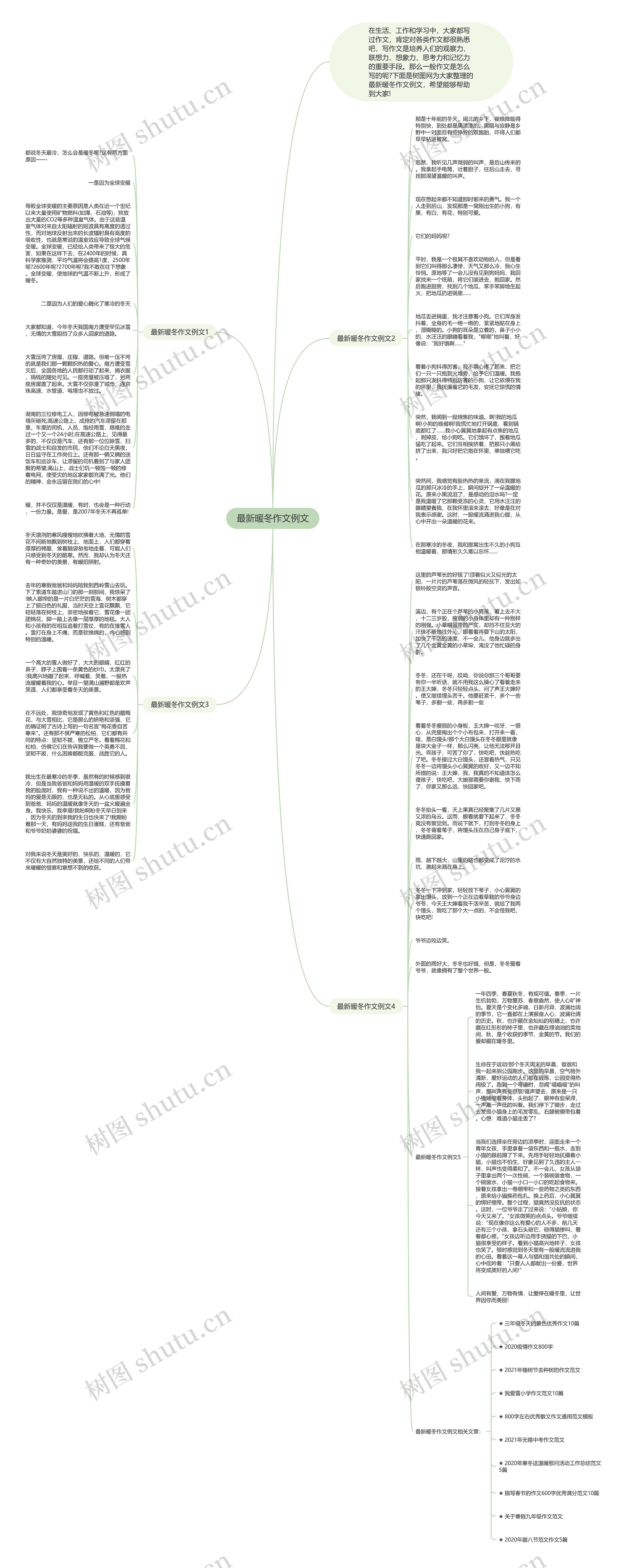 最新暖冬作文例文思维导图