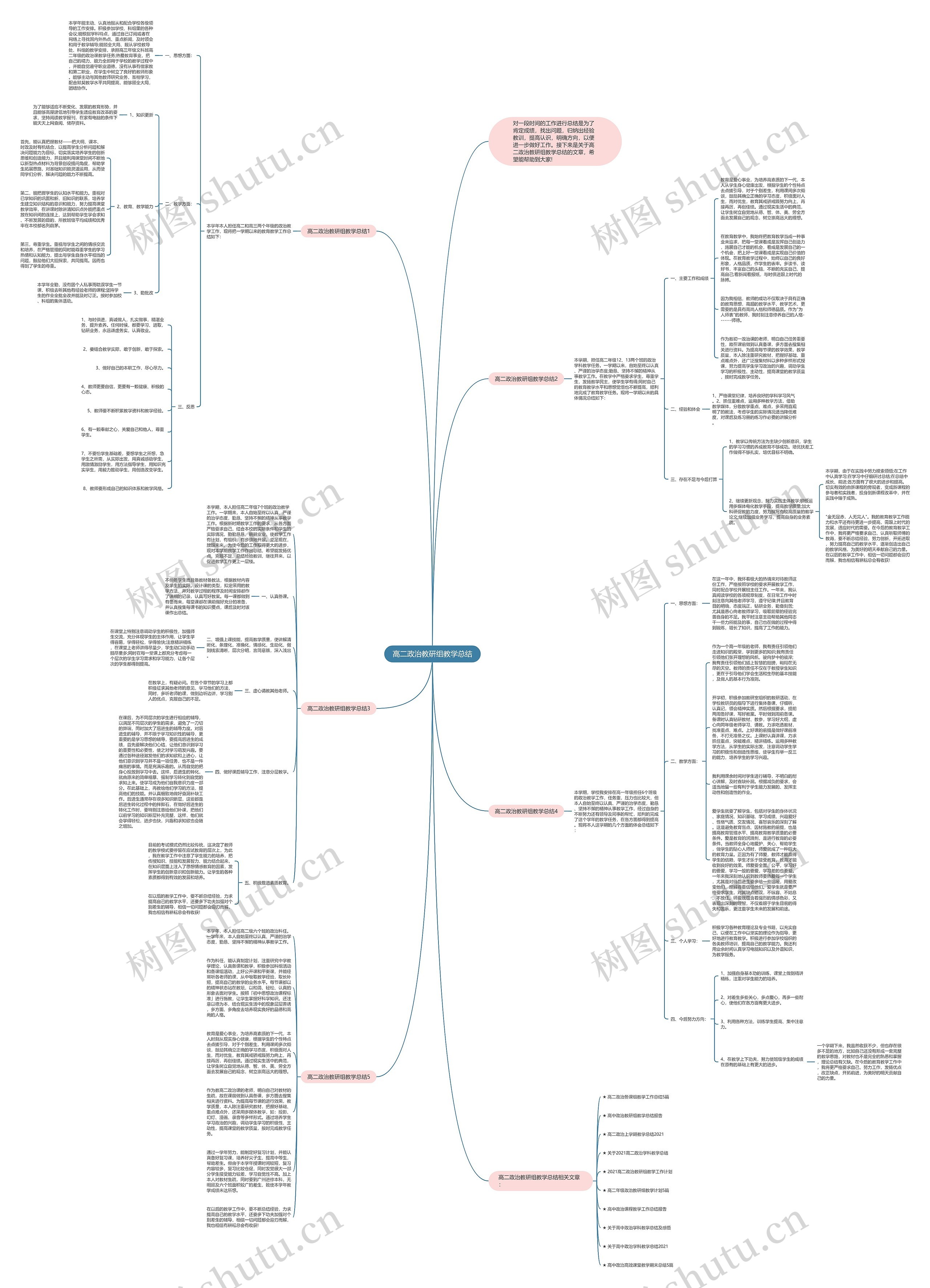 高二政治教研组教学总结思维导图