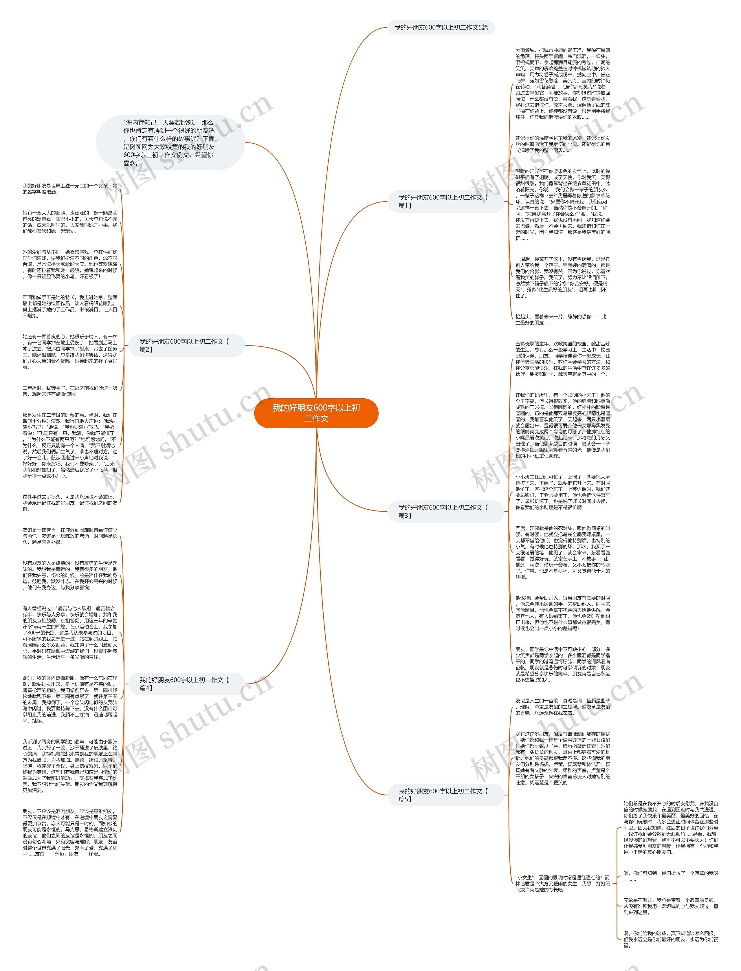 我的好朋友600字以上初二作文思维导图