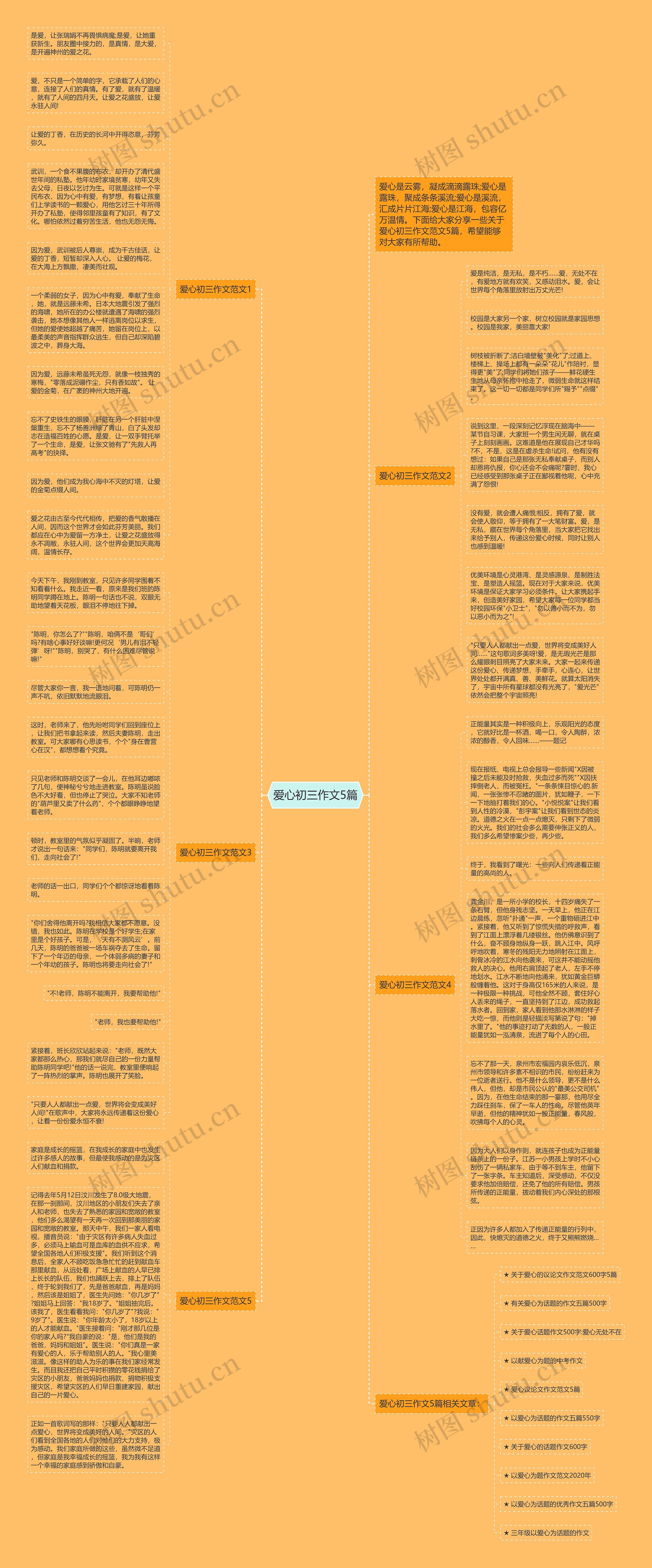 爱心初三作文5篇思维导图