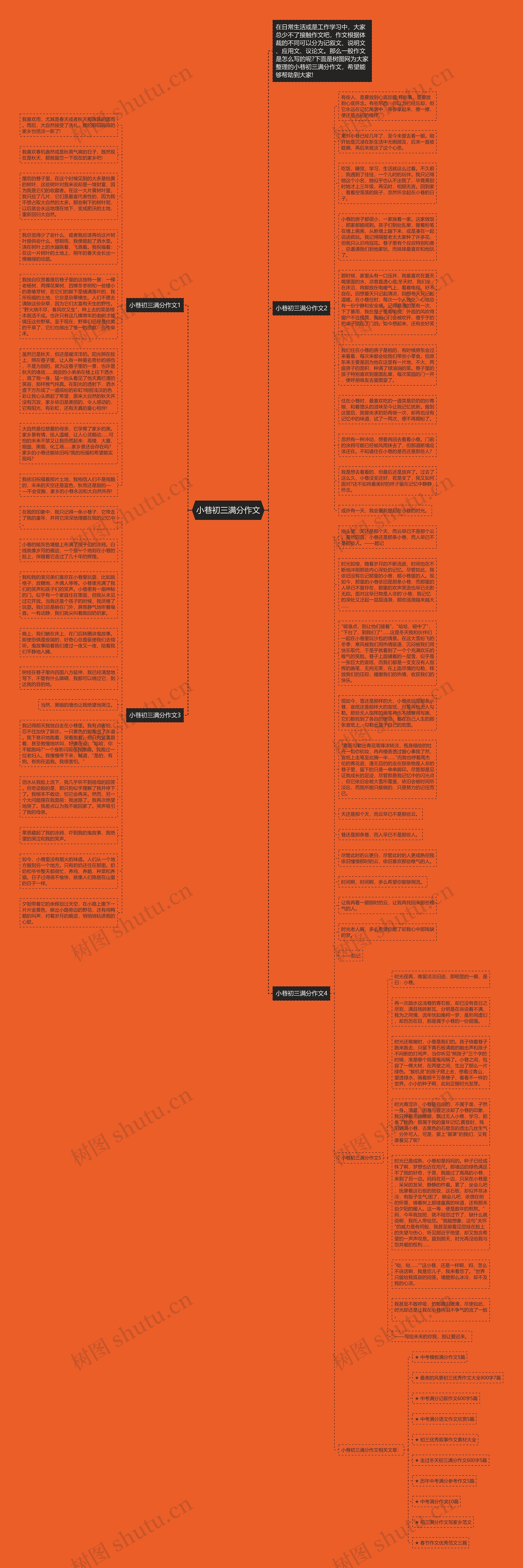 小巷初三满分作文思维导图