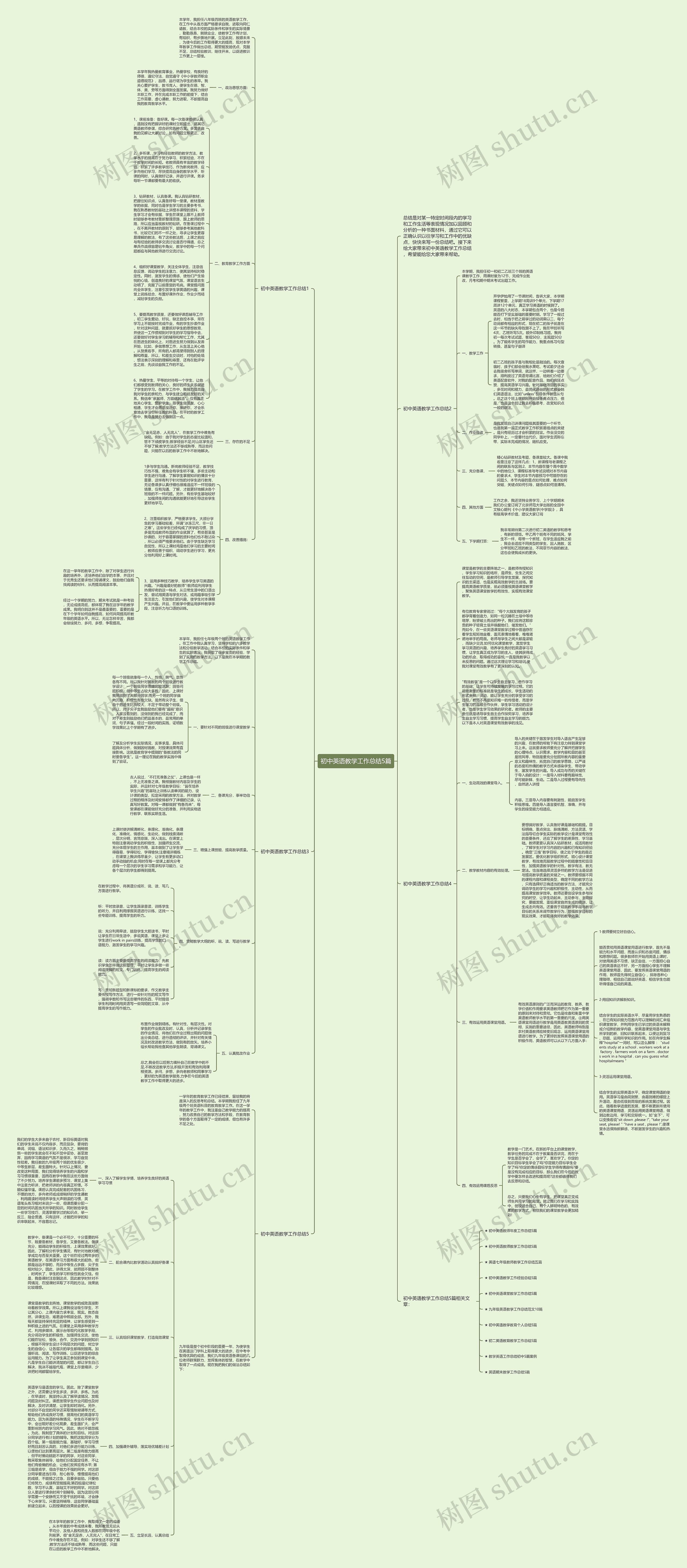 初中英语教学工作总结5篇思维导图