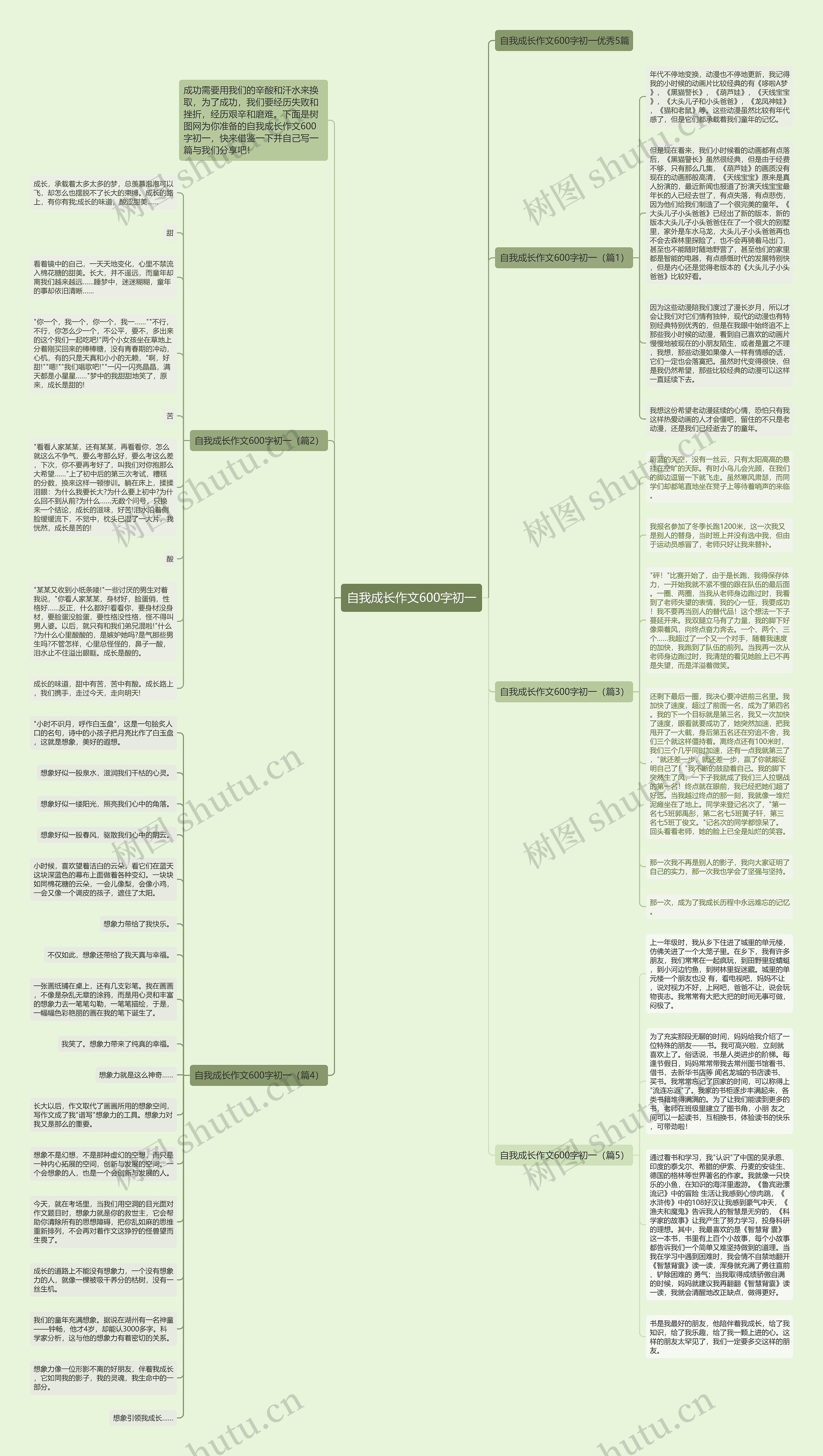 自我成长作文600字初一思维导图
