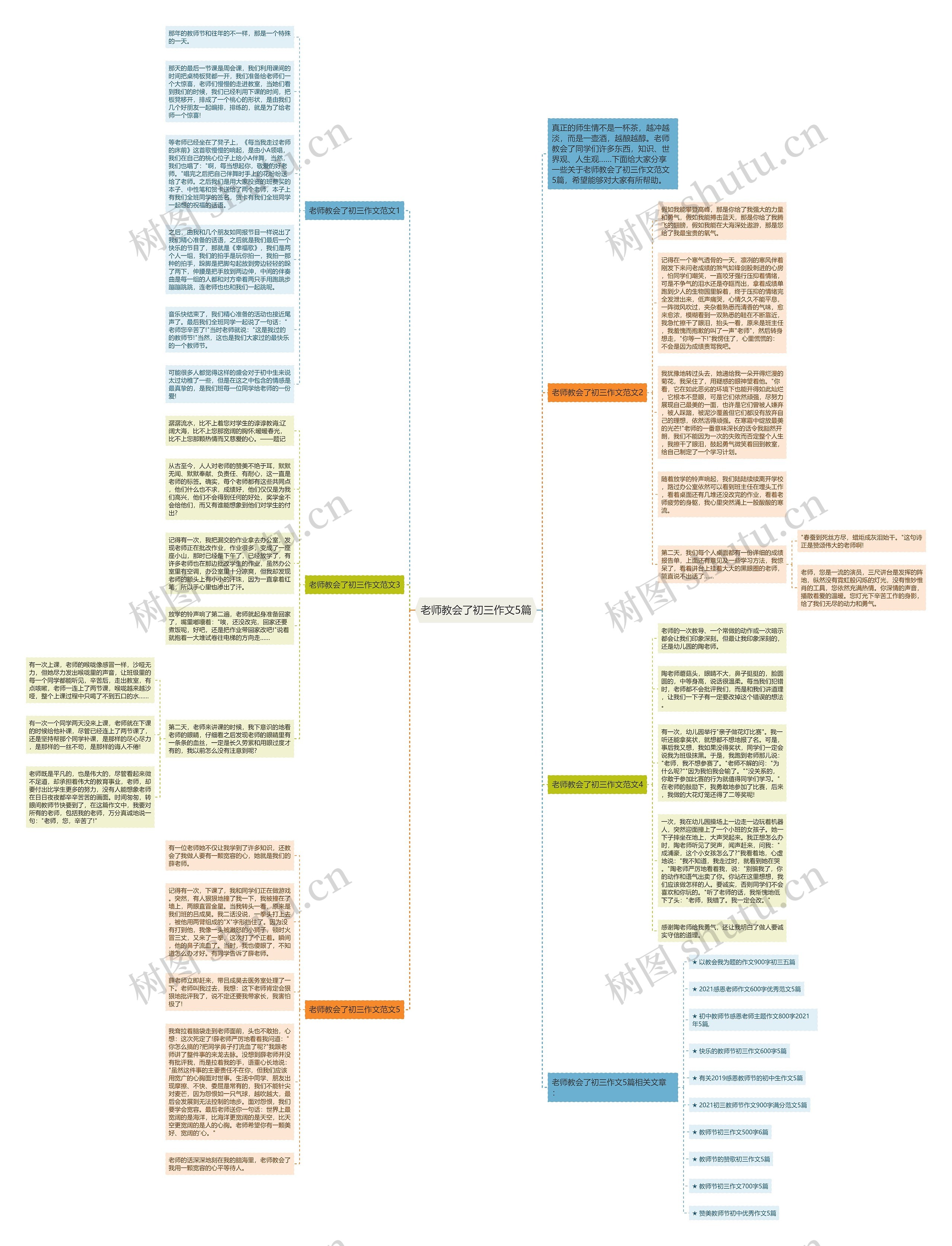 老师教会了初三作文5篇思维导图