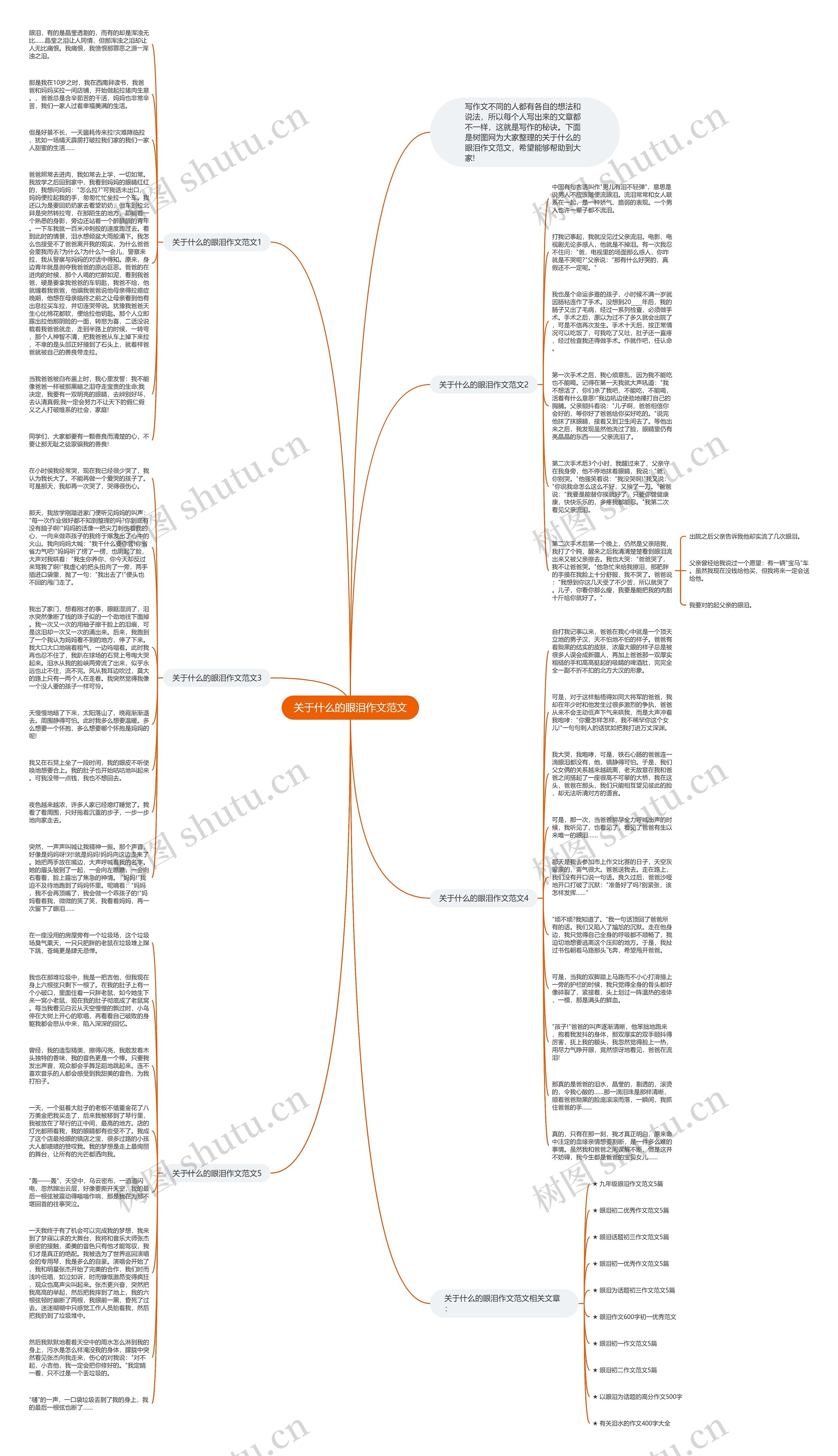 关于什么的眼泪作文范文思维导图
