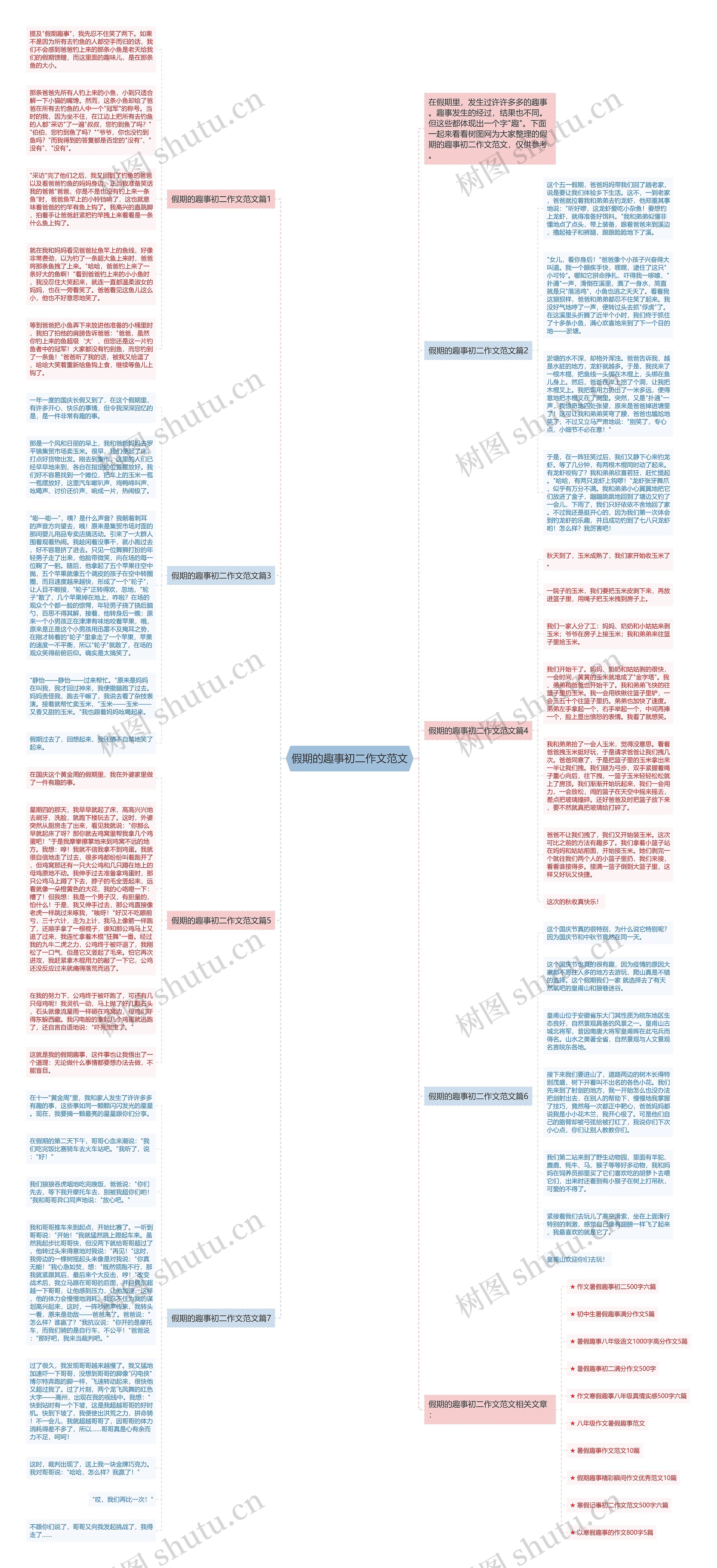 假期的趣事初二作文范文思维导图