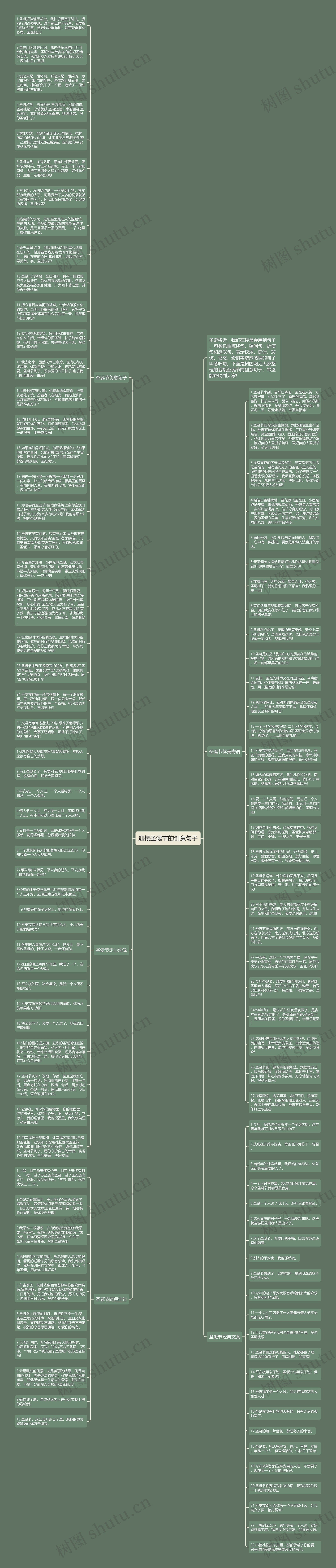 迎接圣诞节的创意句子思维导图高清图 迎接圣诞节的创意句子思维导图