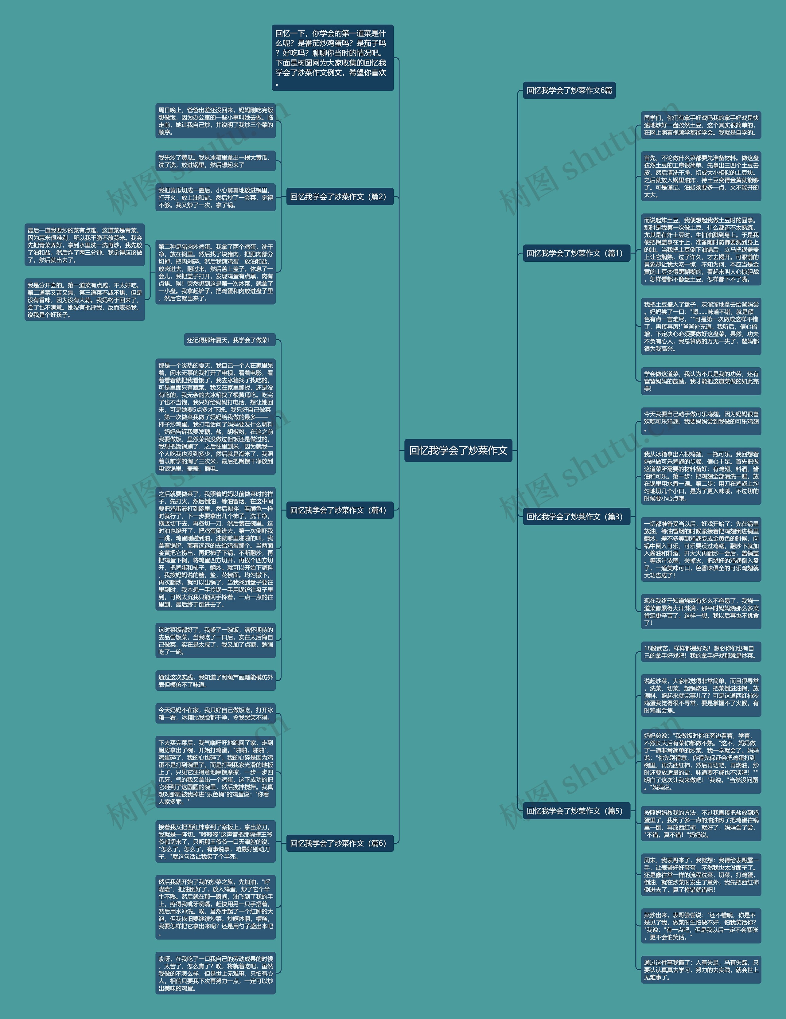 回忆我学会了炒菜作文思维导图