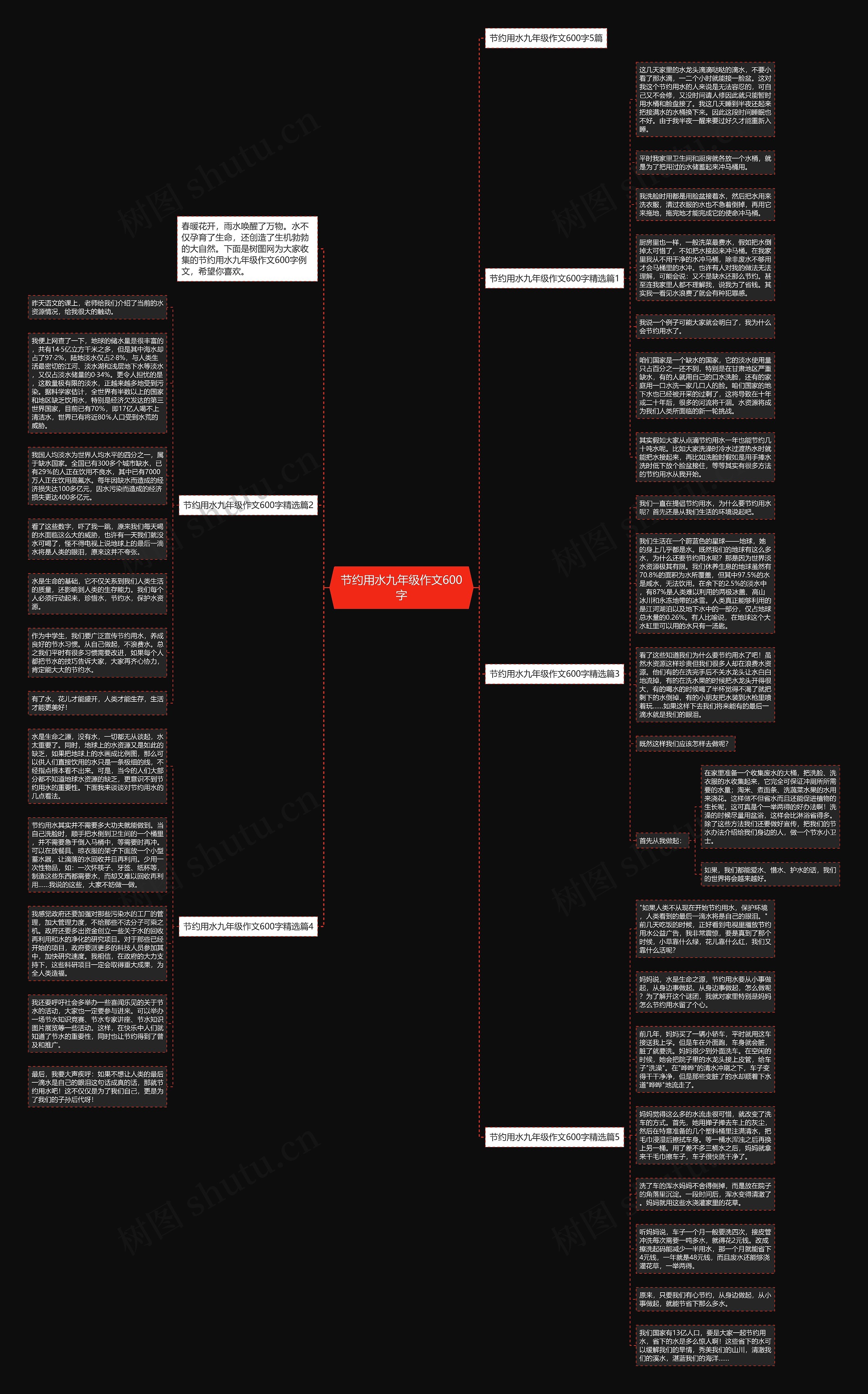 节约用水九年级作文600字思维导图