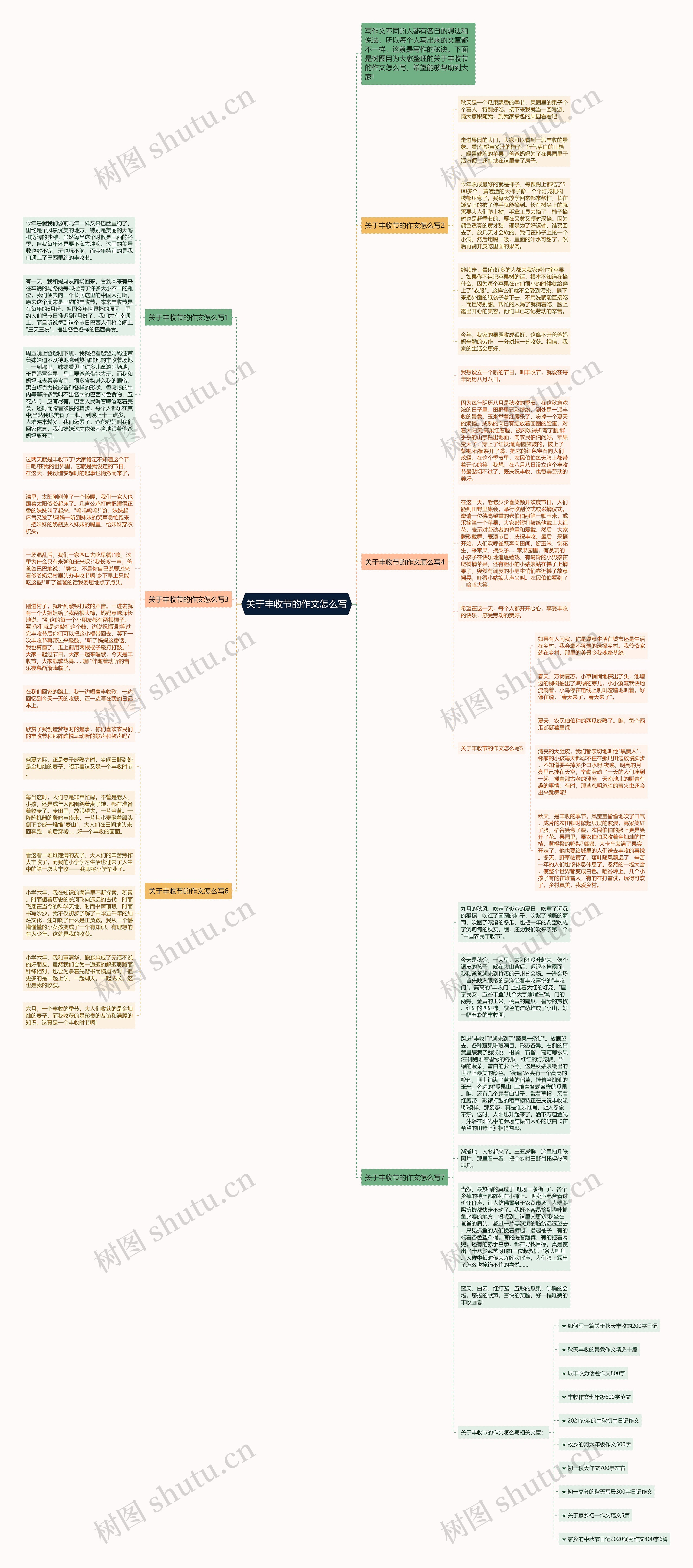 关于丰收节的作文怎么写思维导图