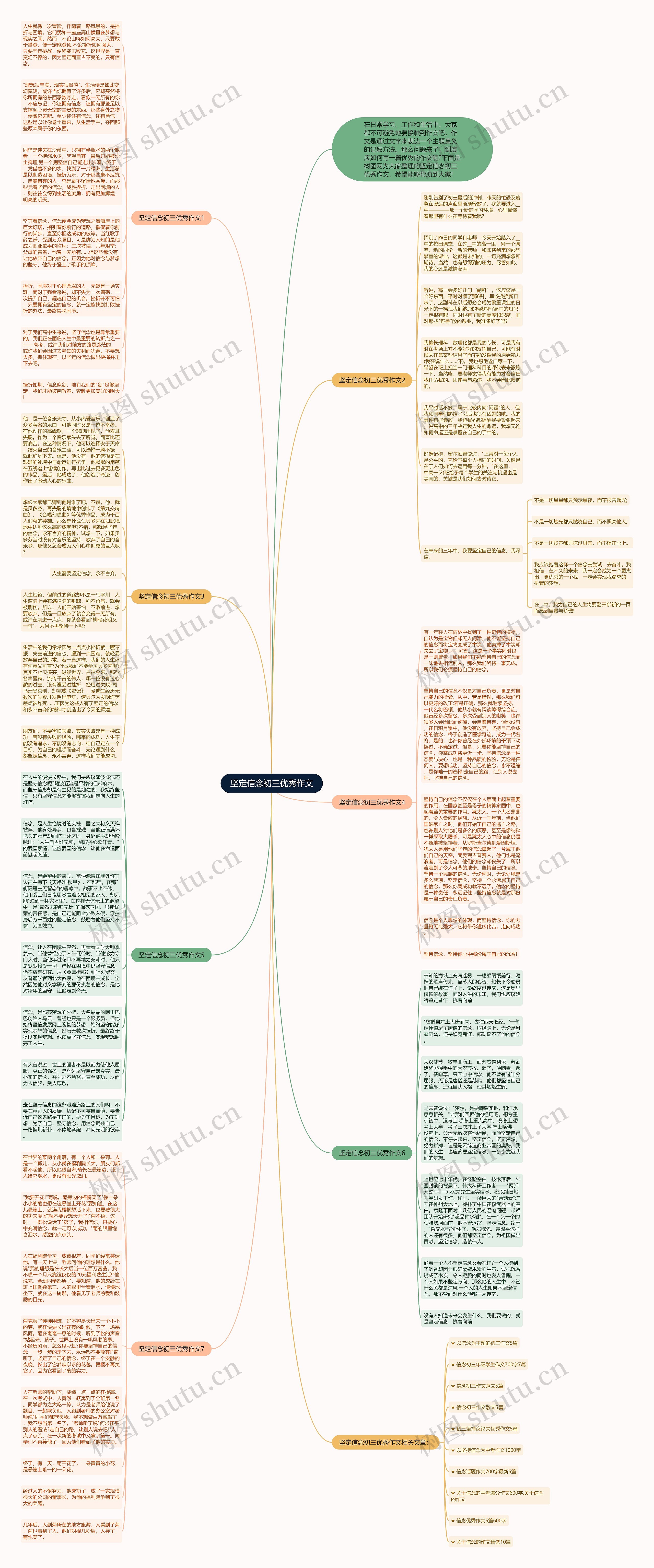 坚定信念初三优秀作文思维导图