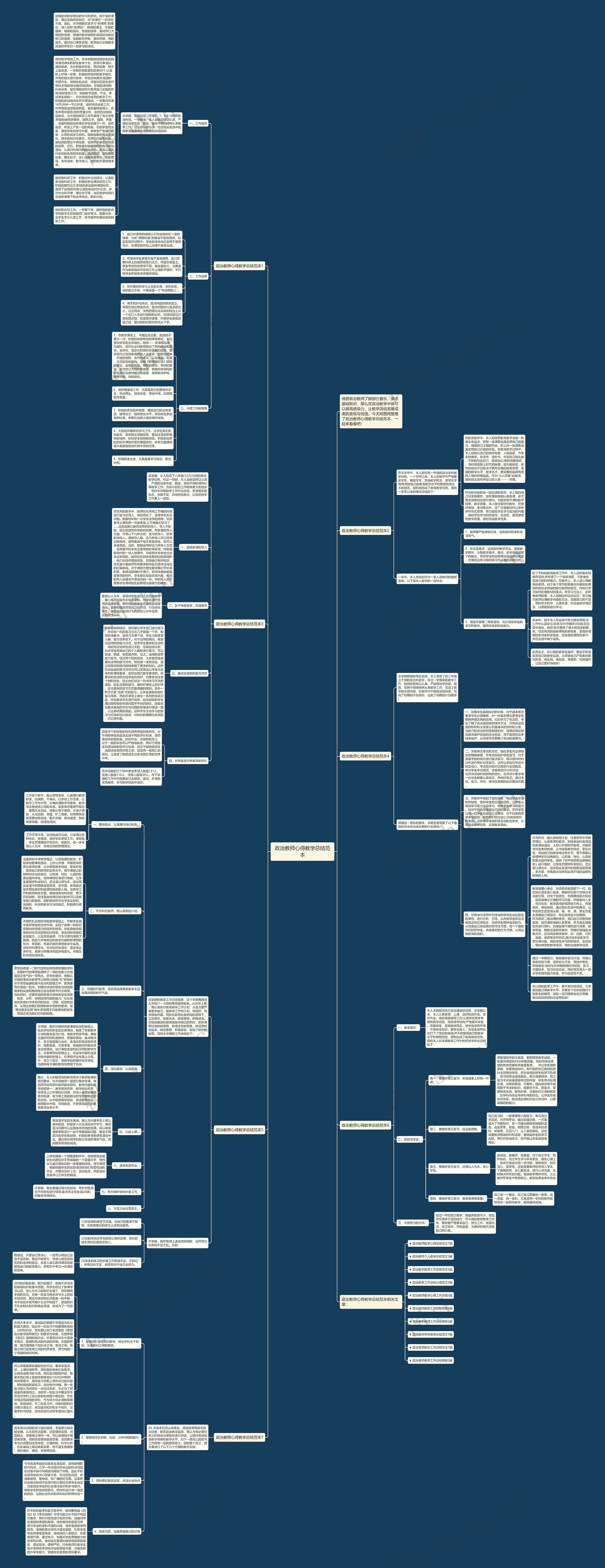 政治教师心得教学总结范本思维导图