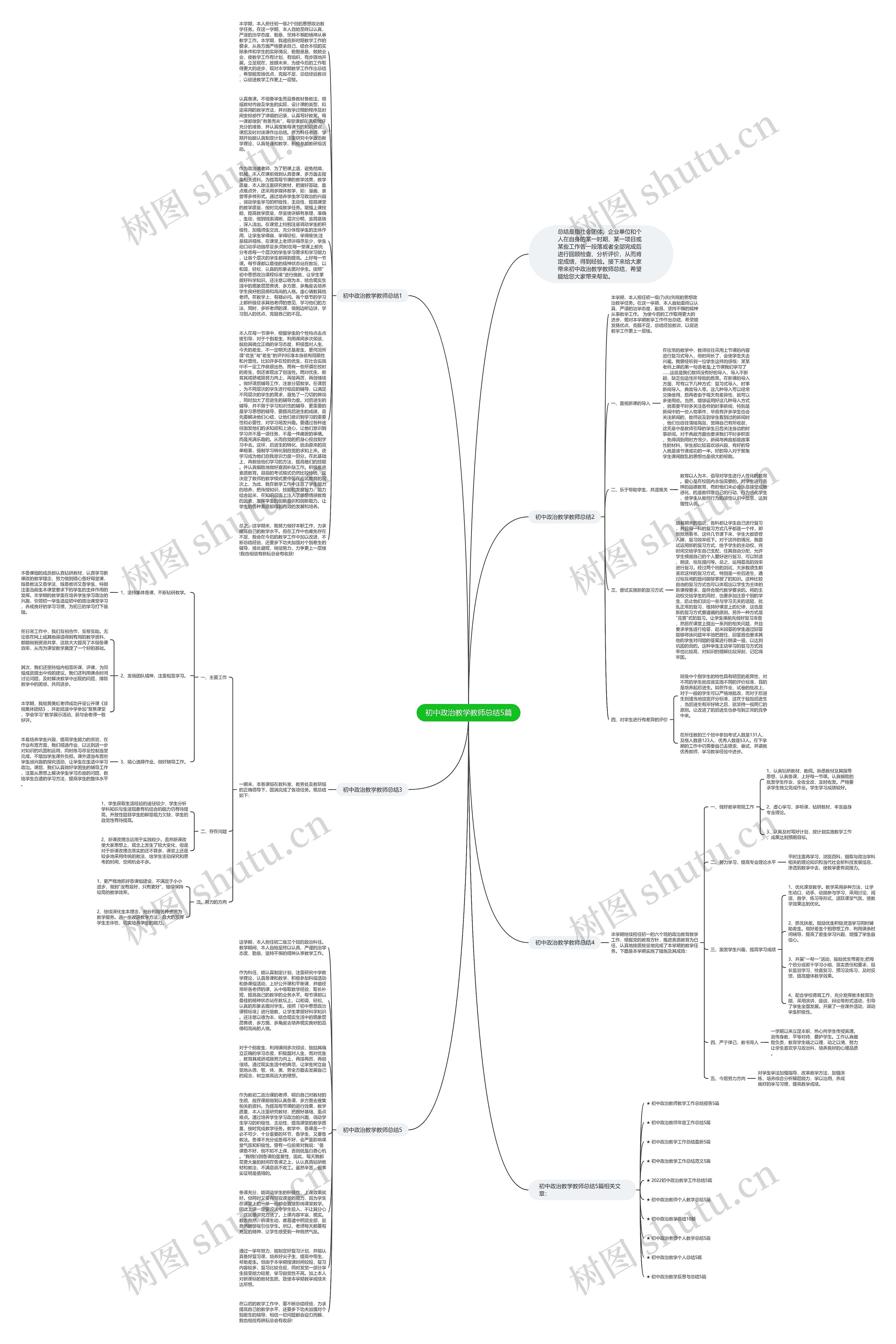 初中政治教学教师总结5篇思维导图