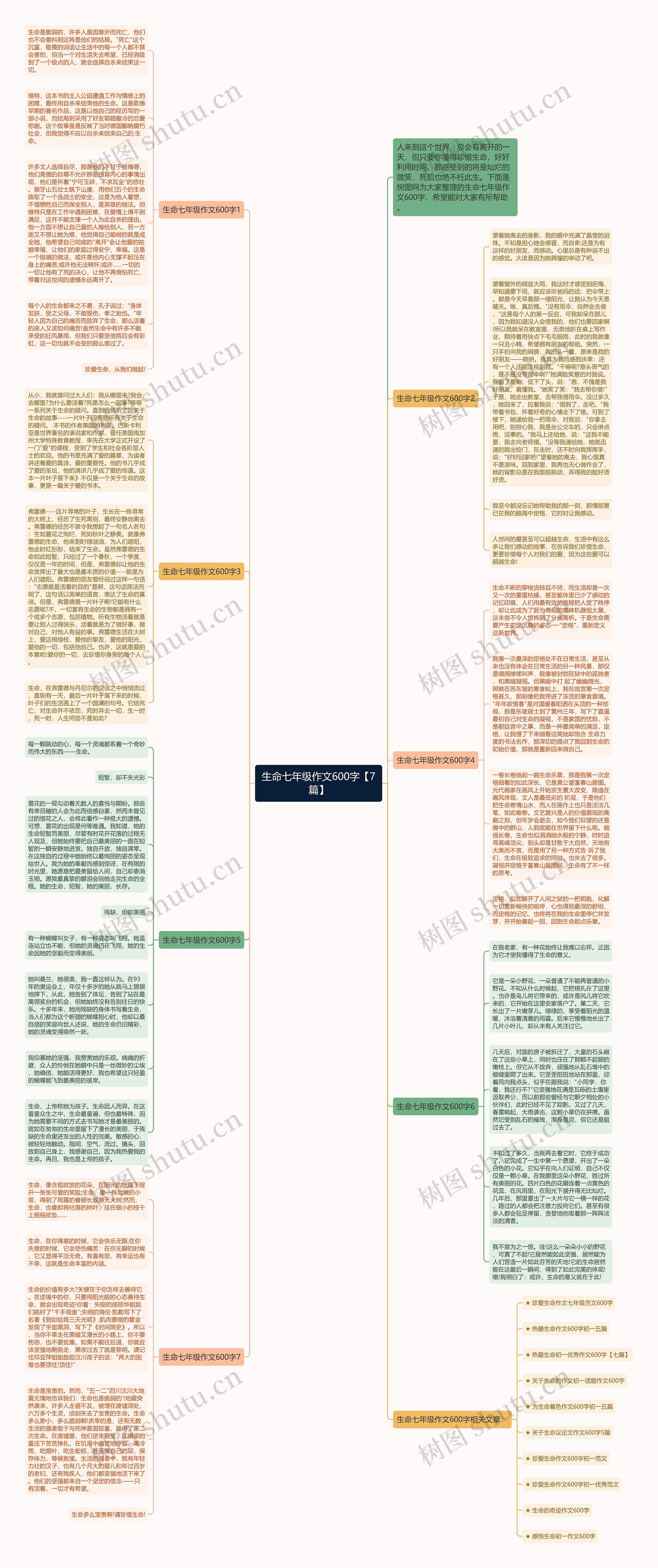 生命七年级作文600字【7篇】思维导图