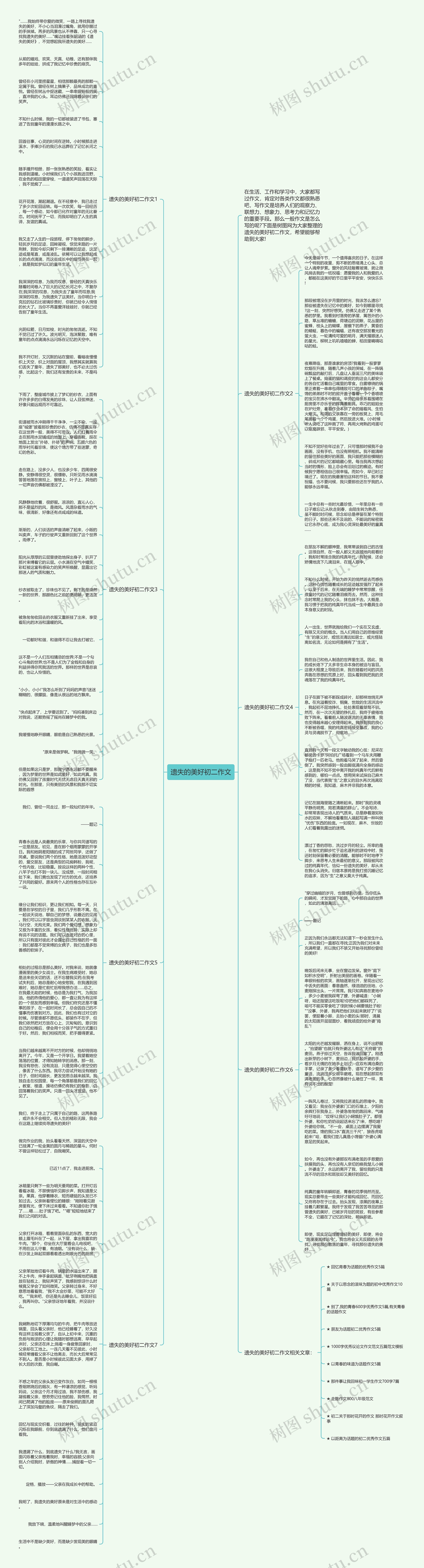 遗失的美好初二作文思维导图