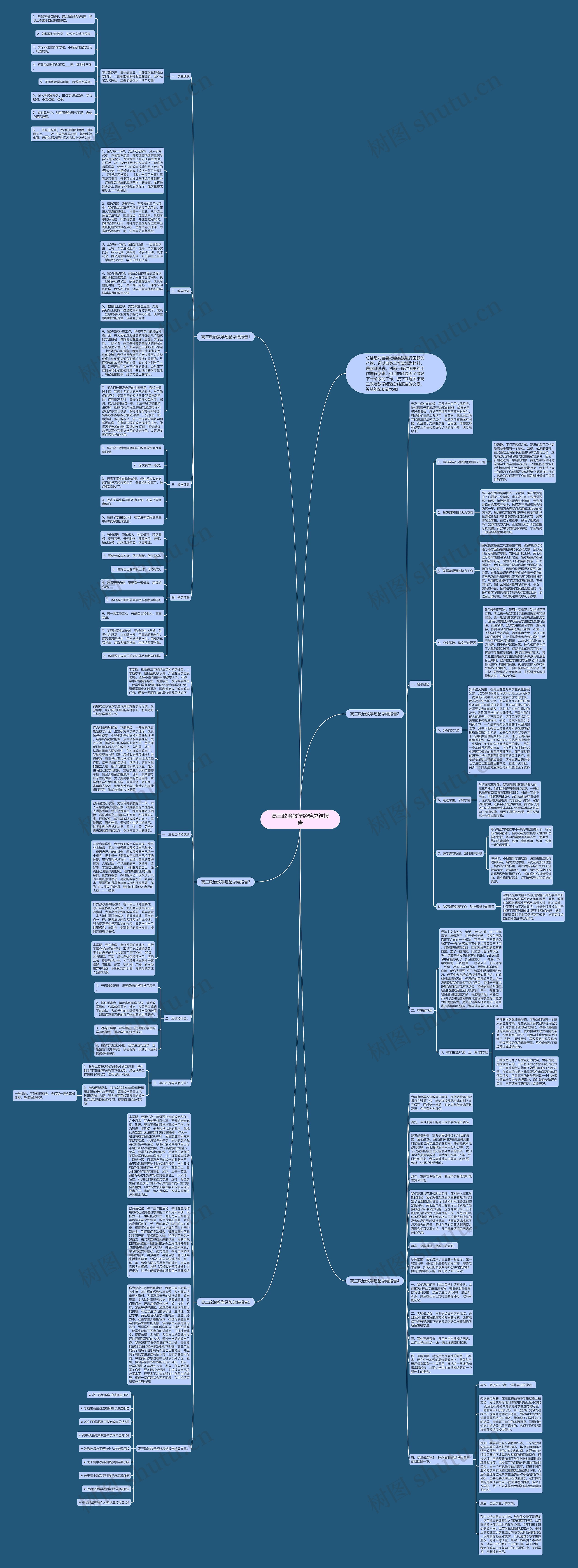 高三政治教学经验总结报告思维导图