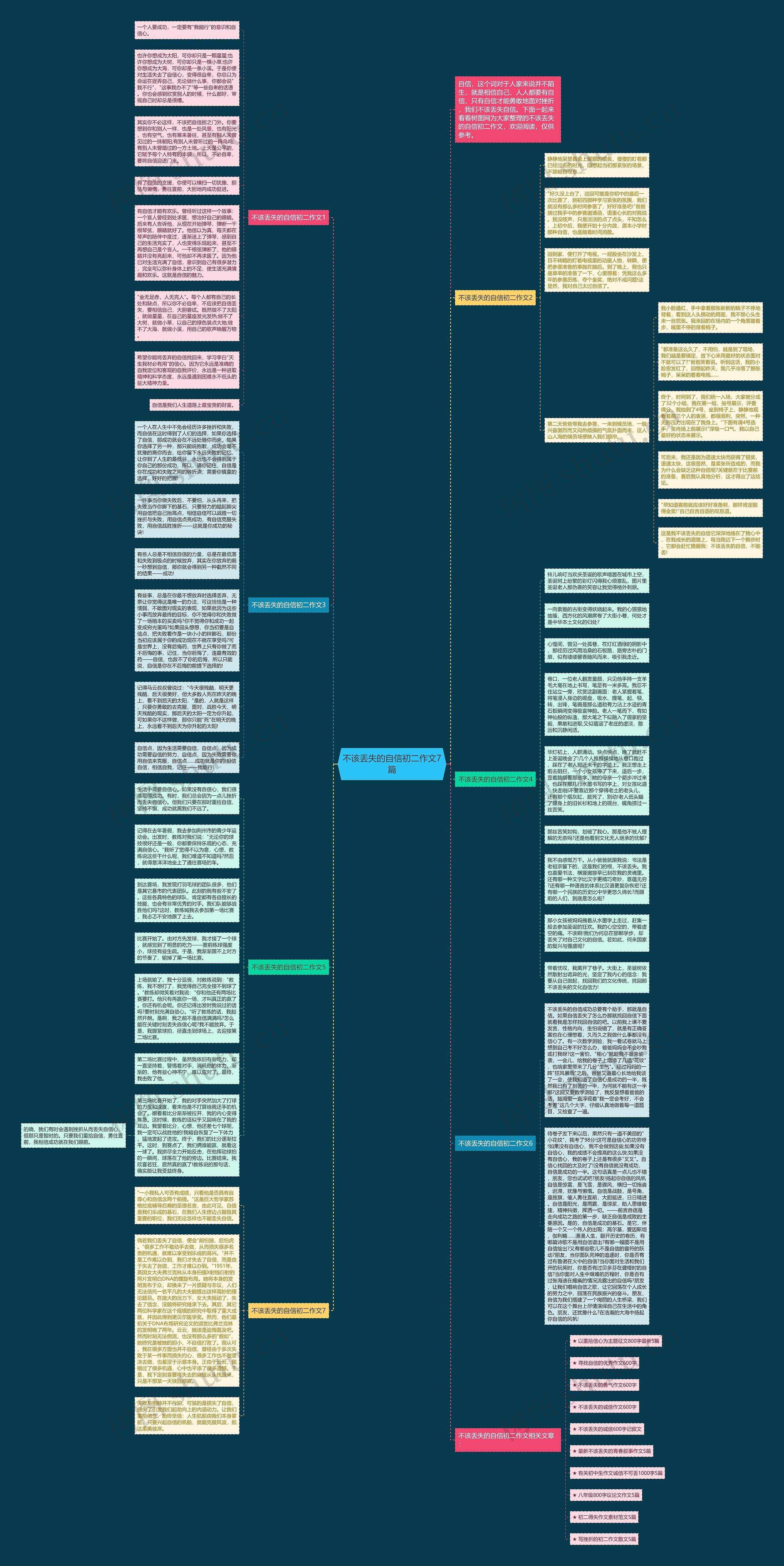 不该丢失的自信初二作文7篇思维导图