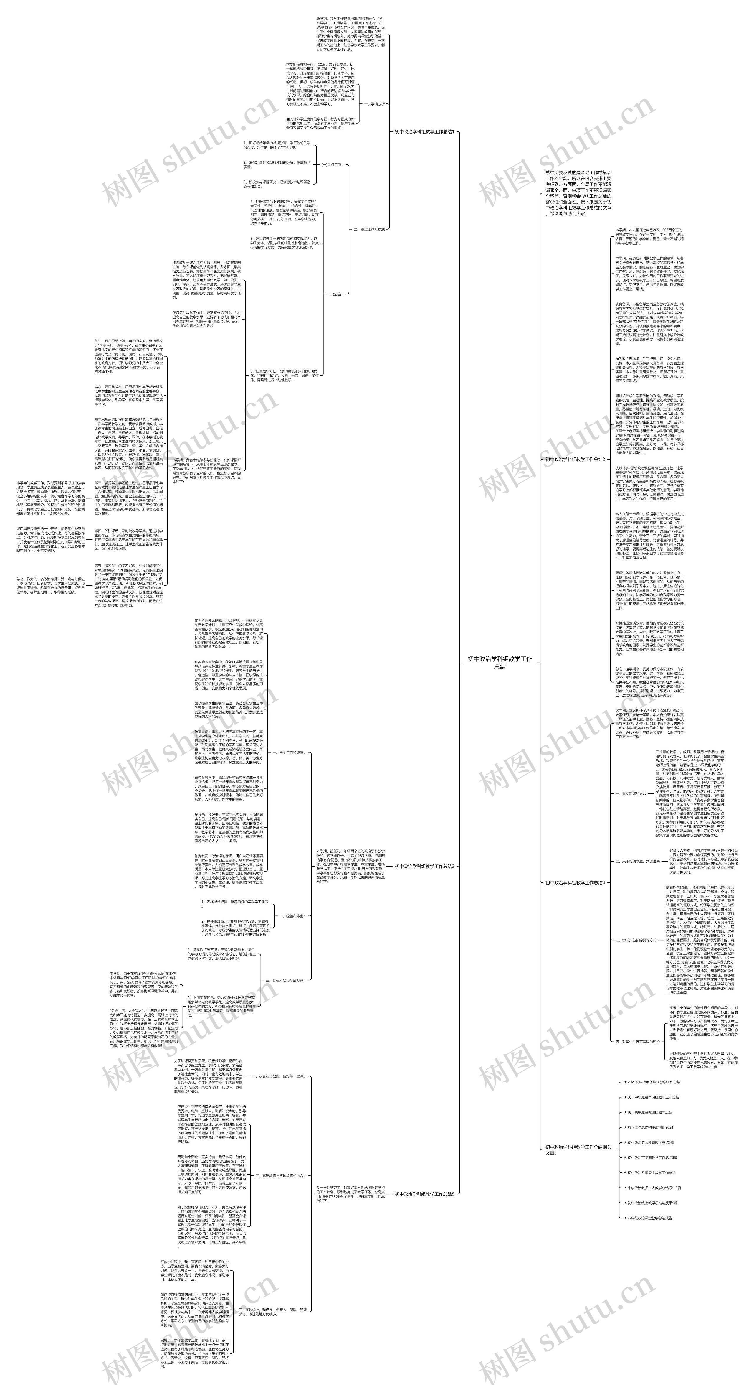 初中政治学科组教学工作总结思维导图