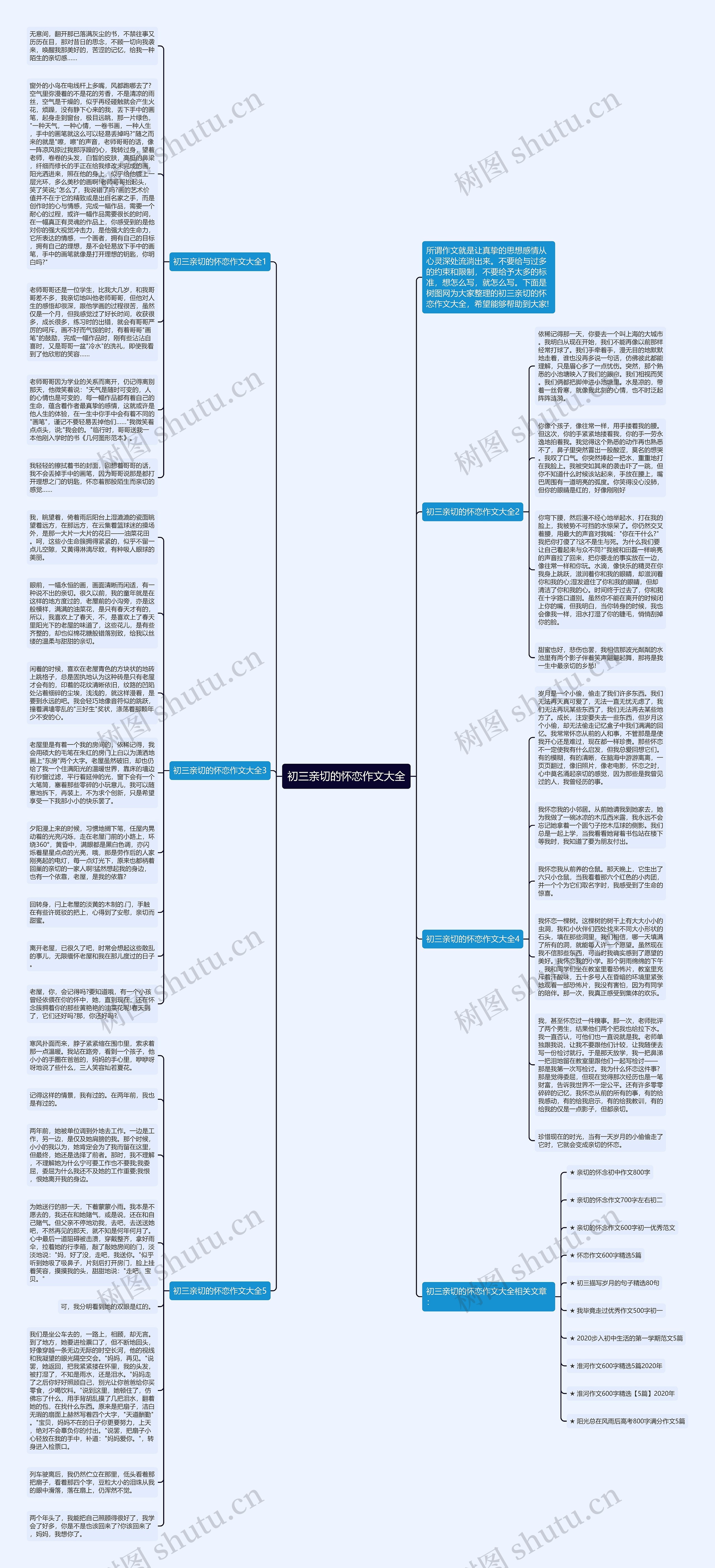 初三亲切的怀恋作文大全思维导图