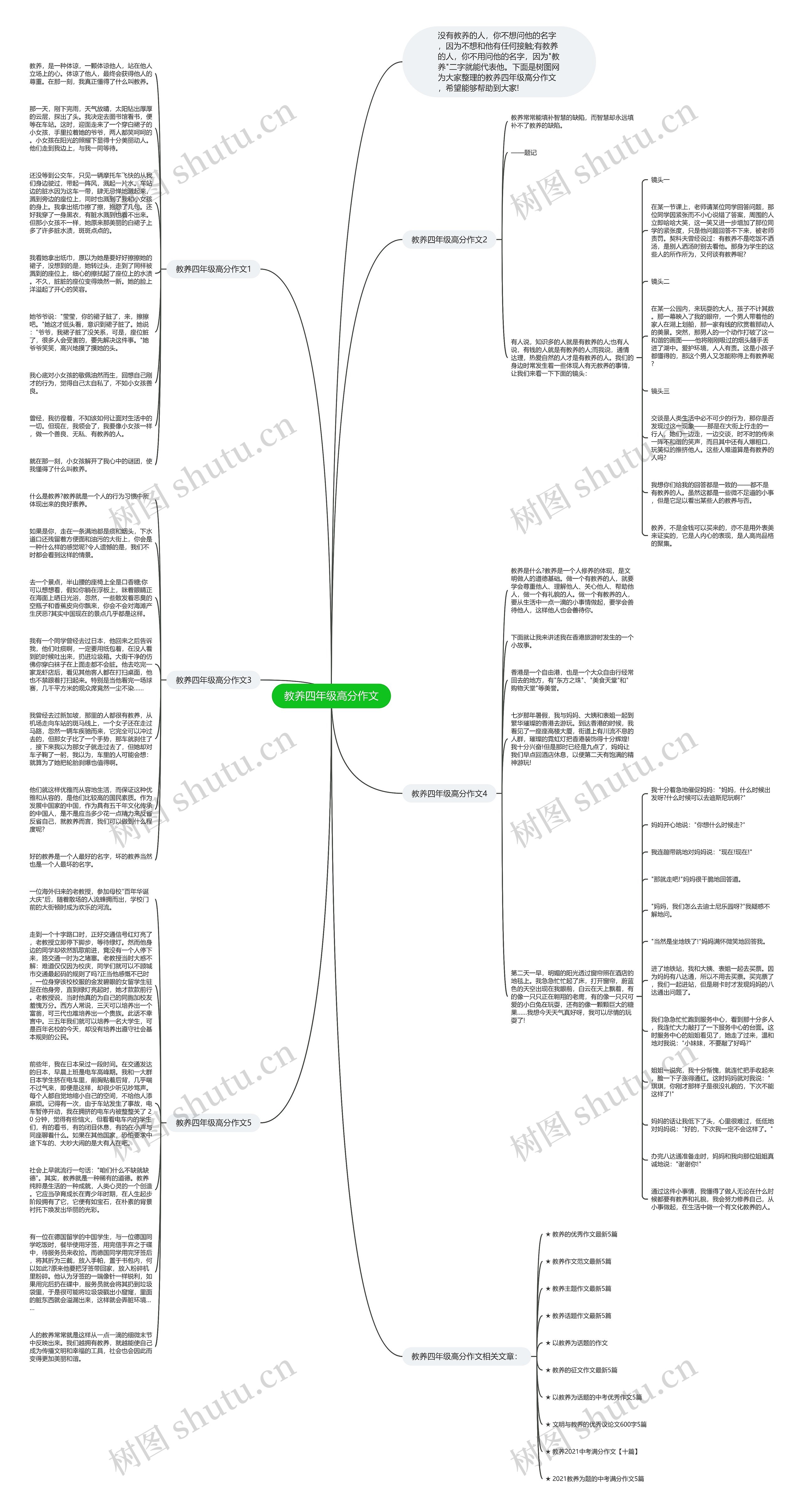 教养四年级高分作文思维导图