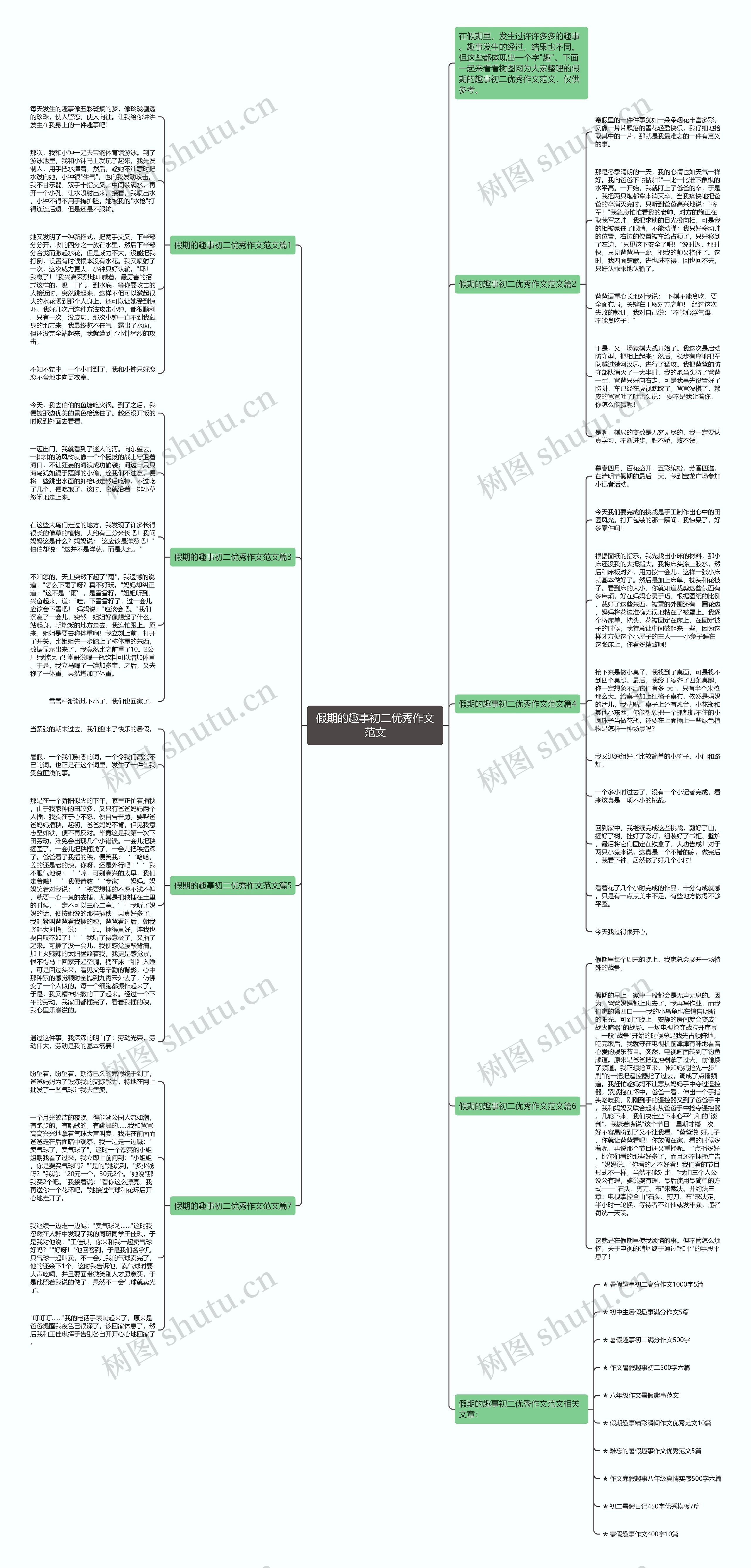 假期的趣事初二优秀作文范文思维导图高清图 假期的趣事初二优秀作文范文思维导图