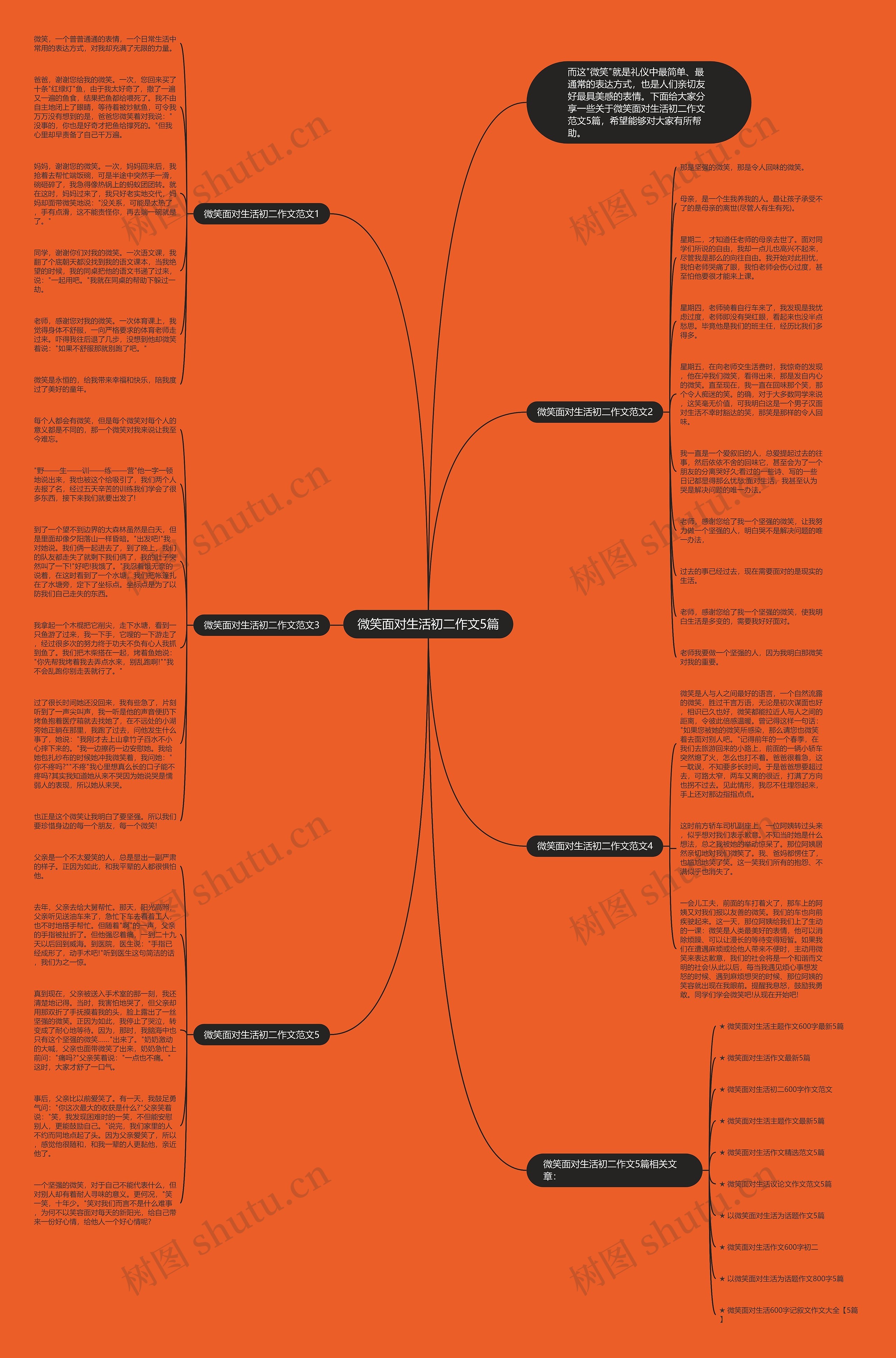 微笑面对生活初二作文5篇思维导图