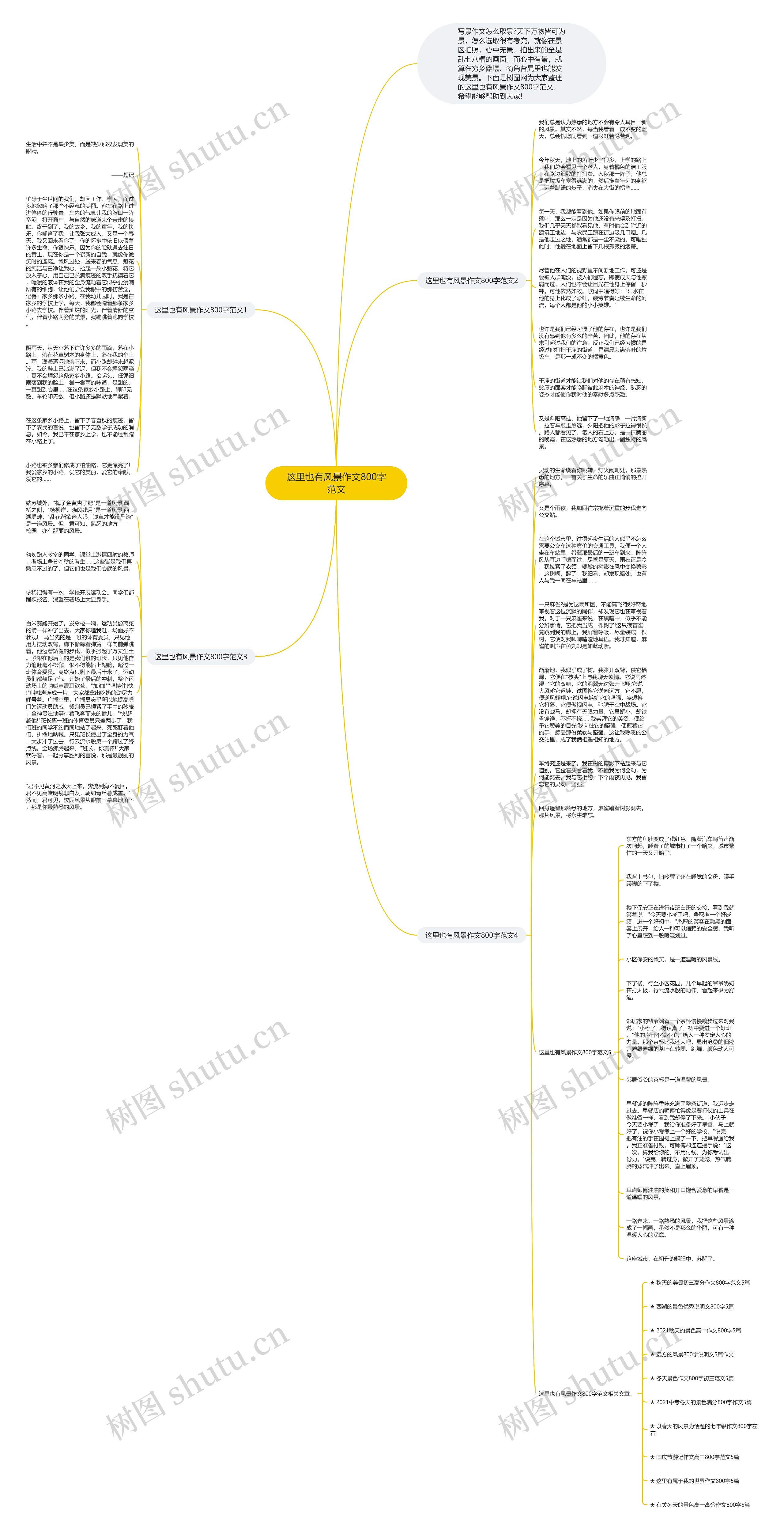 这里也有风景作文800字范文思维导图