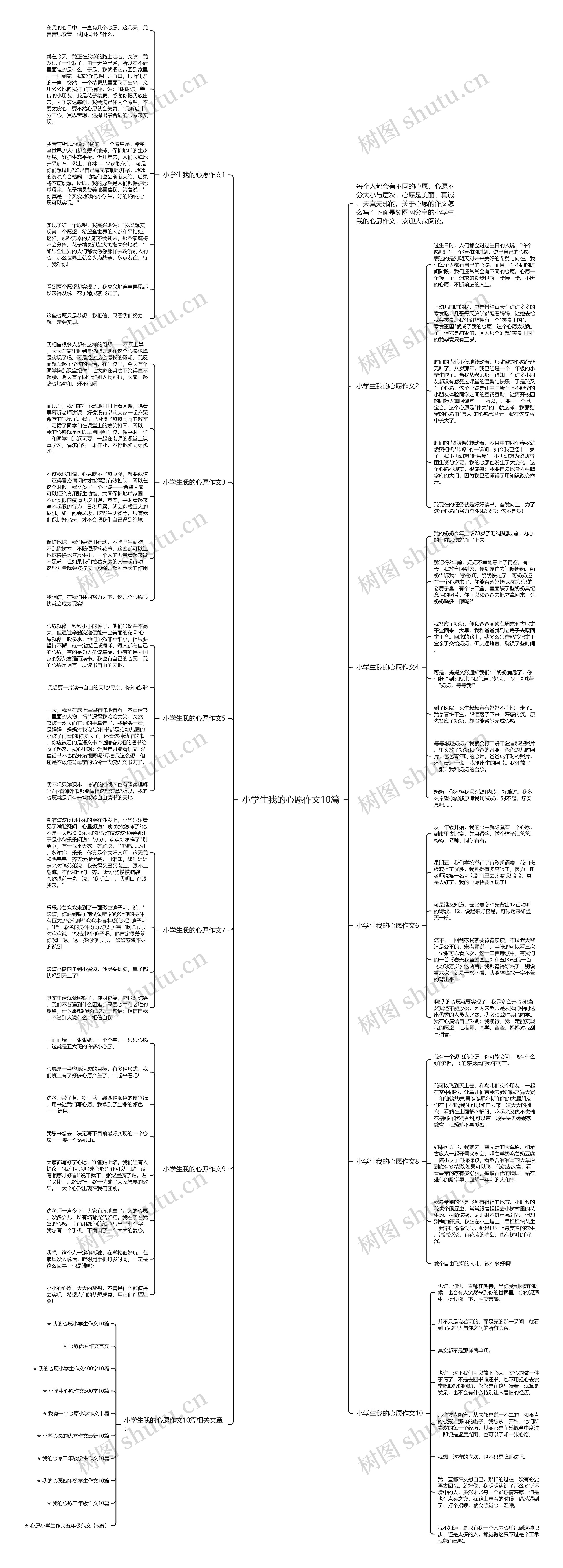 小学生我的心愿作文10篇思维导图