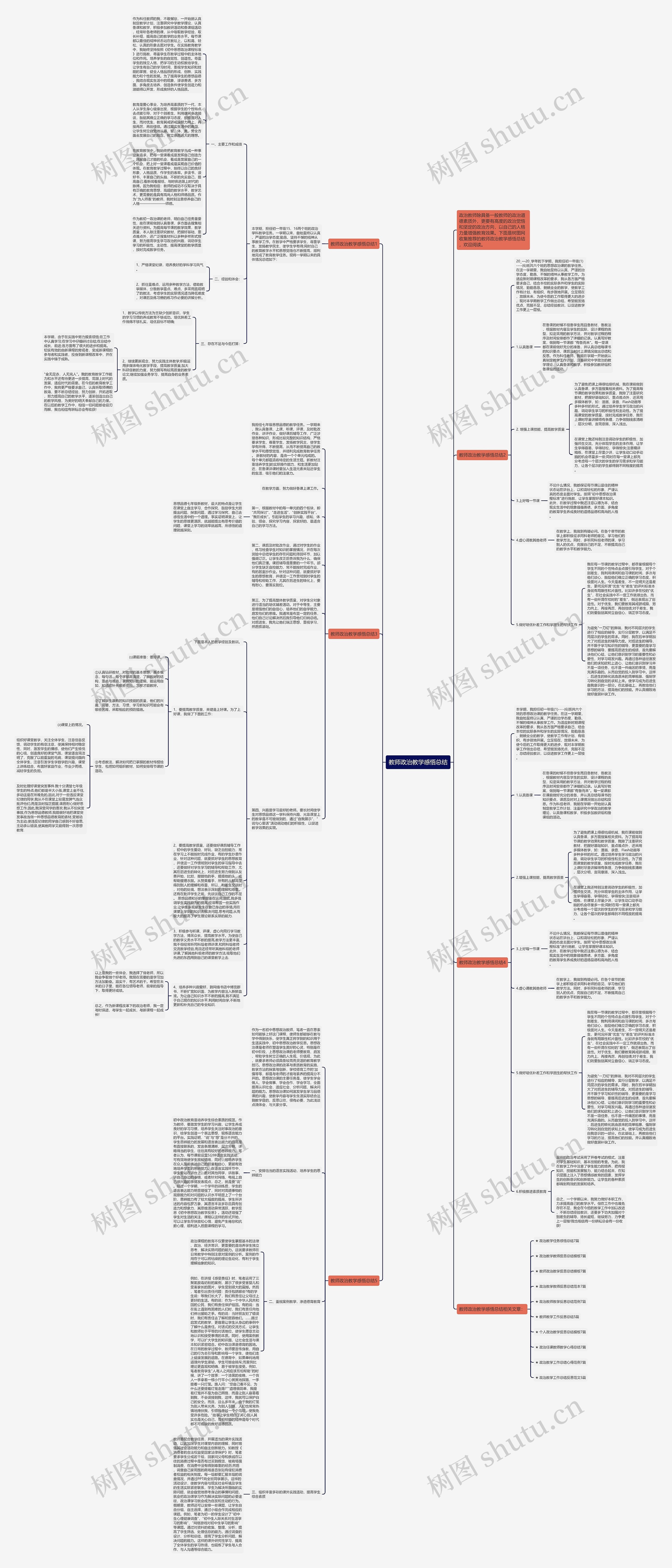 教师政治教学感悟总结思维导图