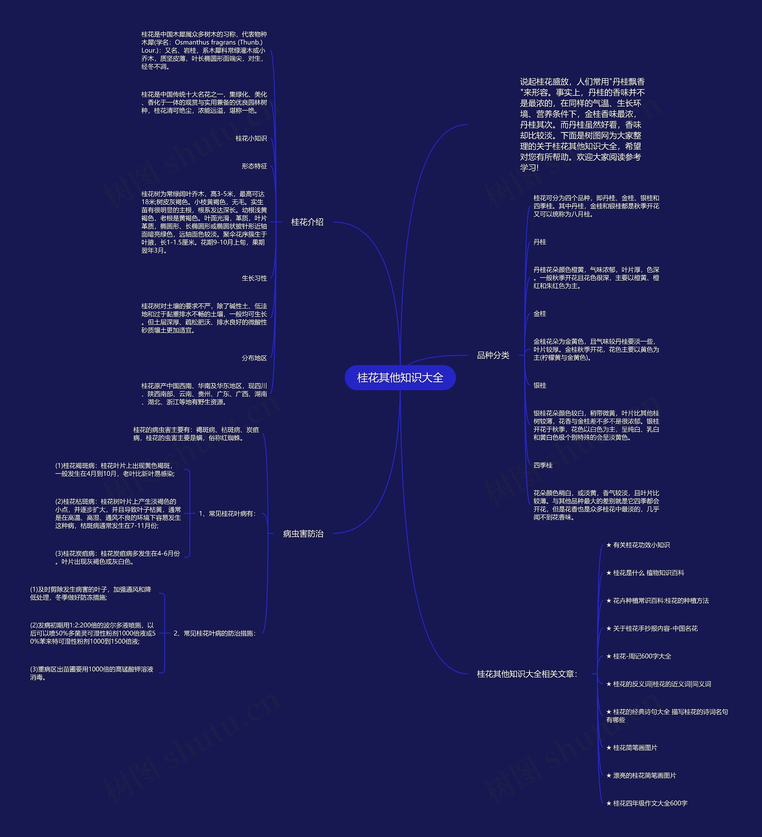 桂花其他知识大全思维导图