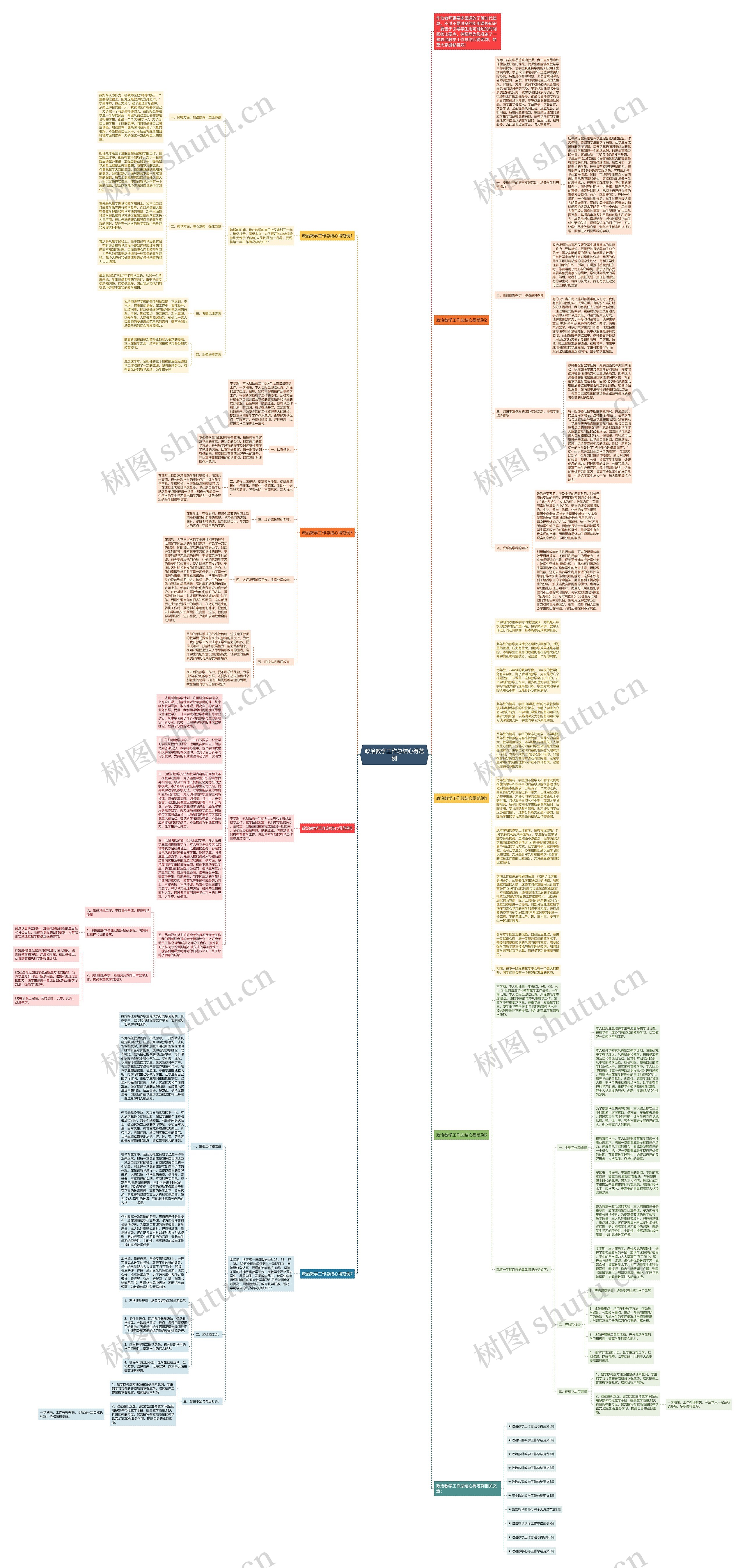 政治教学工作总结心得范例思维导图