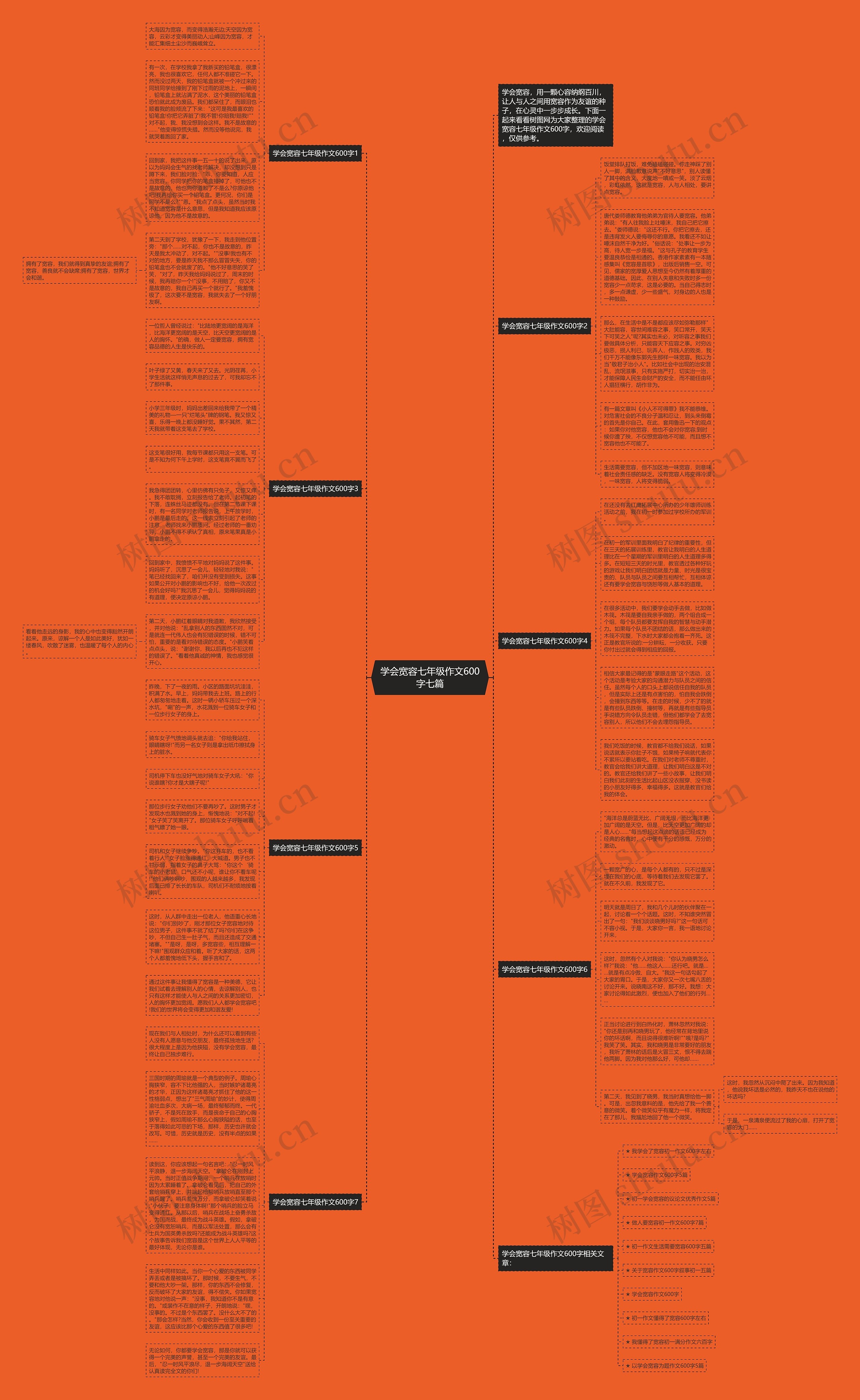 学会宽容七年级作文600字七篇思维导图