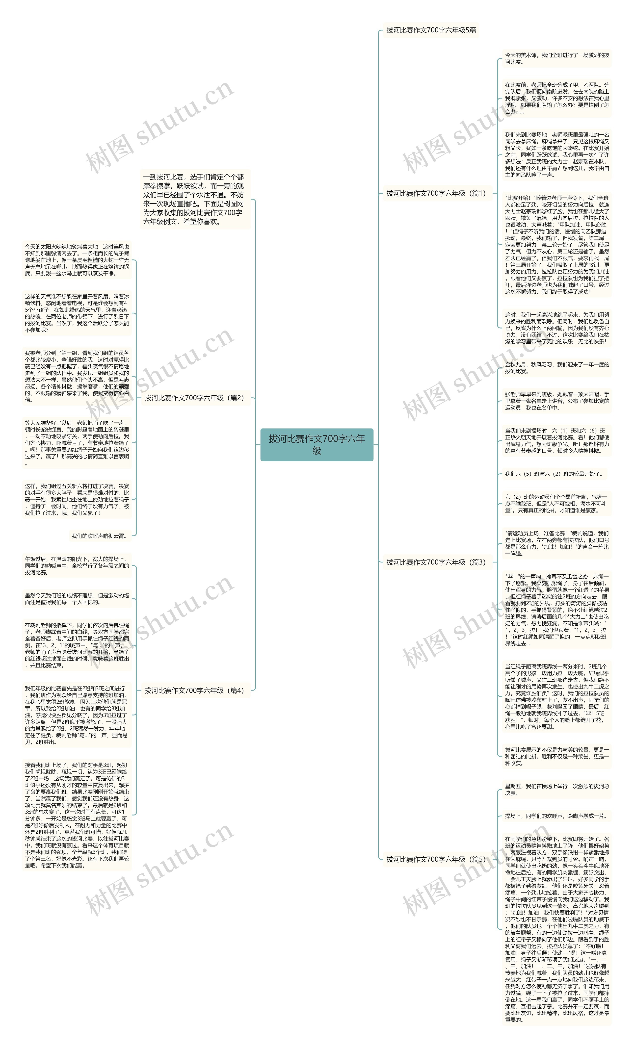 拔河比赛作文700字六年级思维导图
