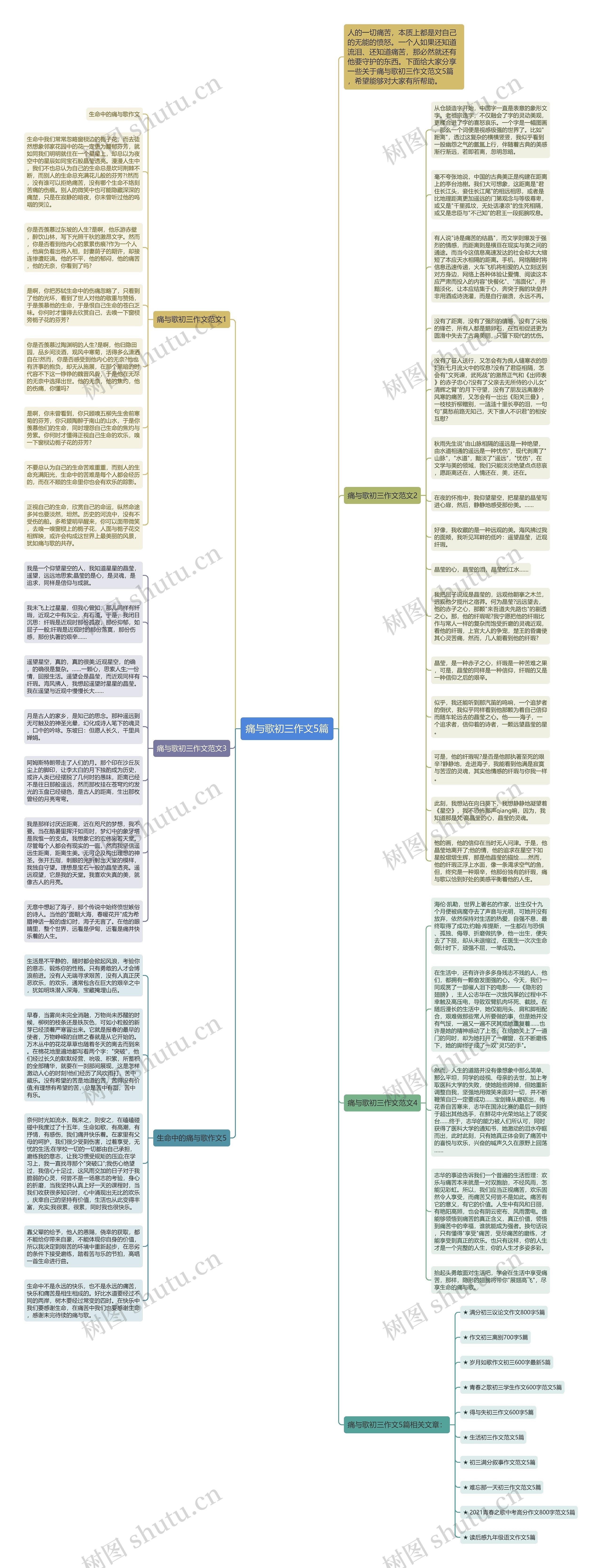 痛与歌初三作文5篇思维导图