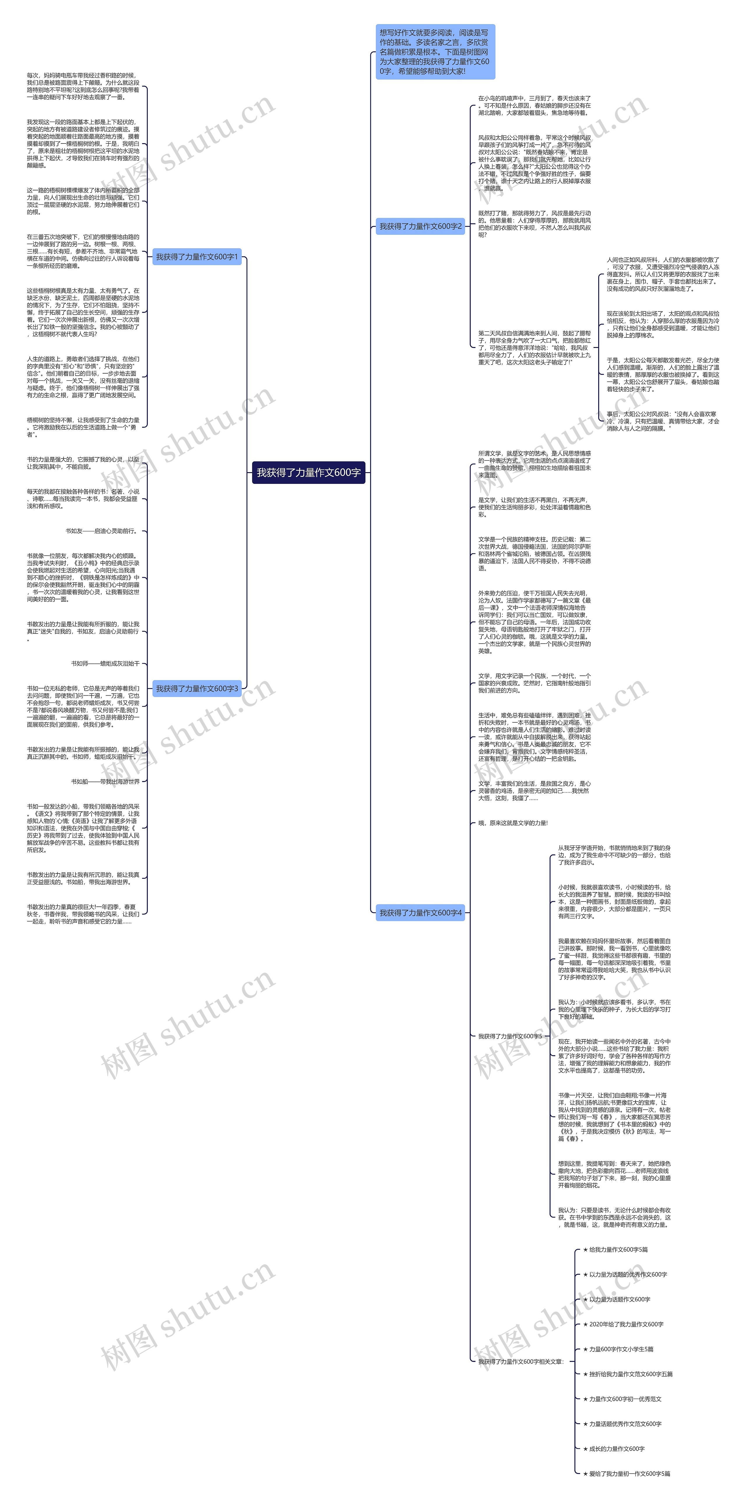 我获得了力量作文600字思维导图