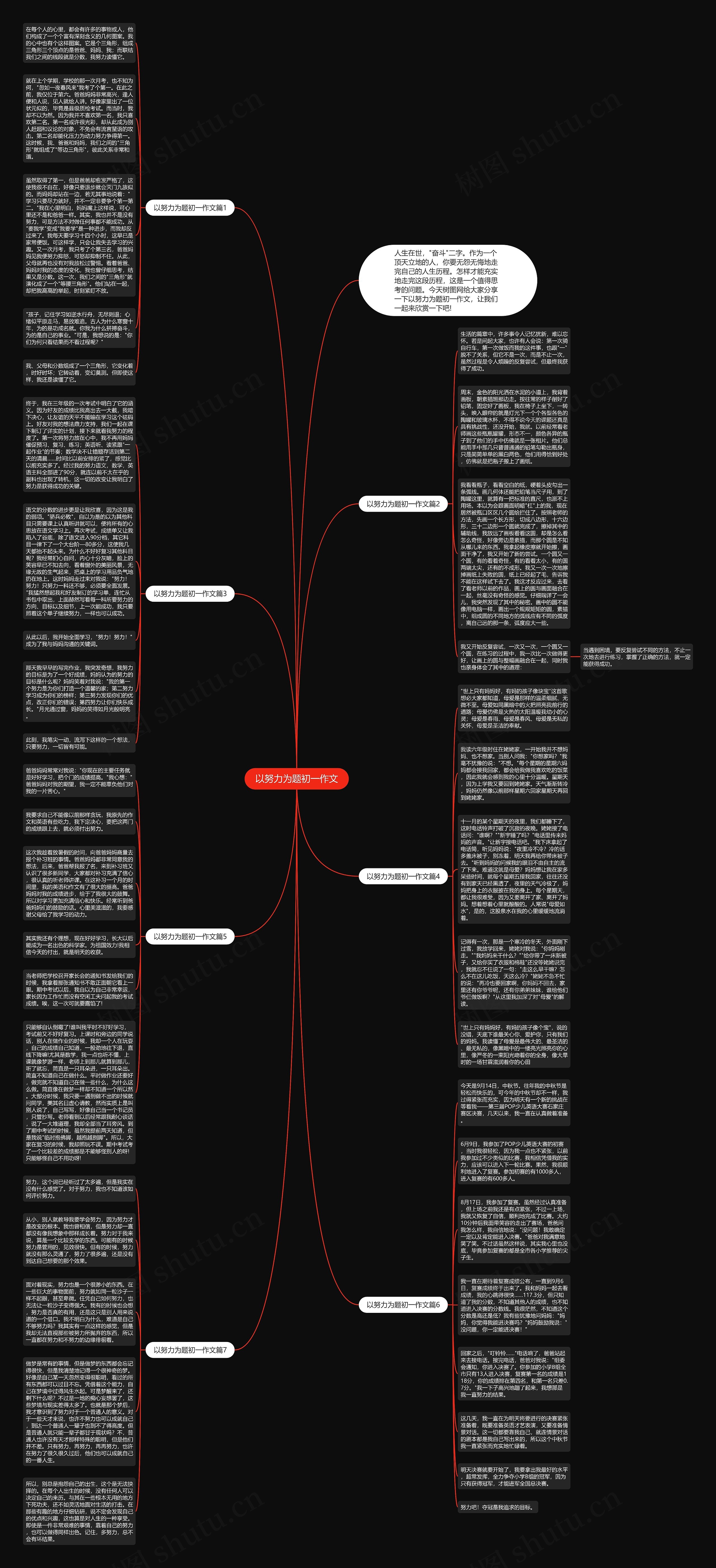 以努力为题初一作文思维导图