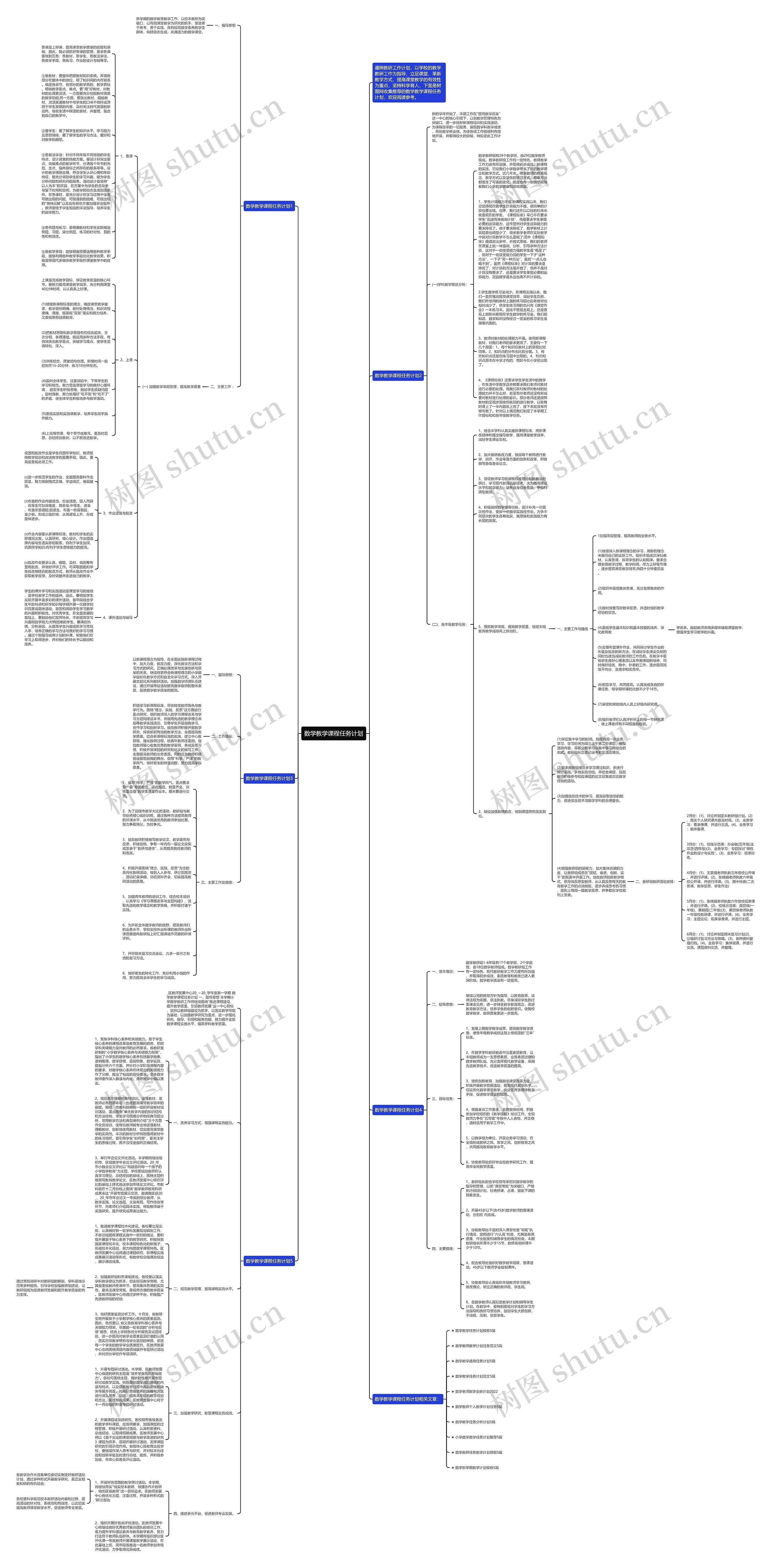 数学教学课程任务计划