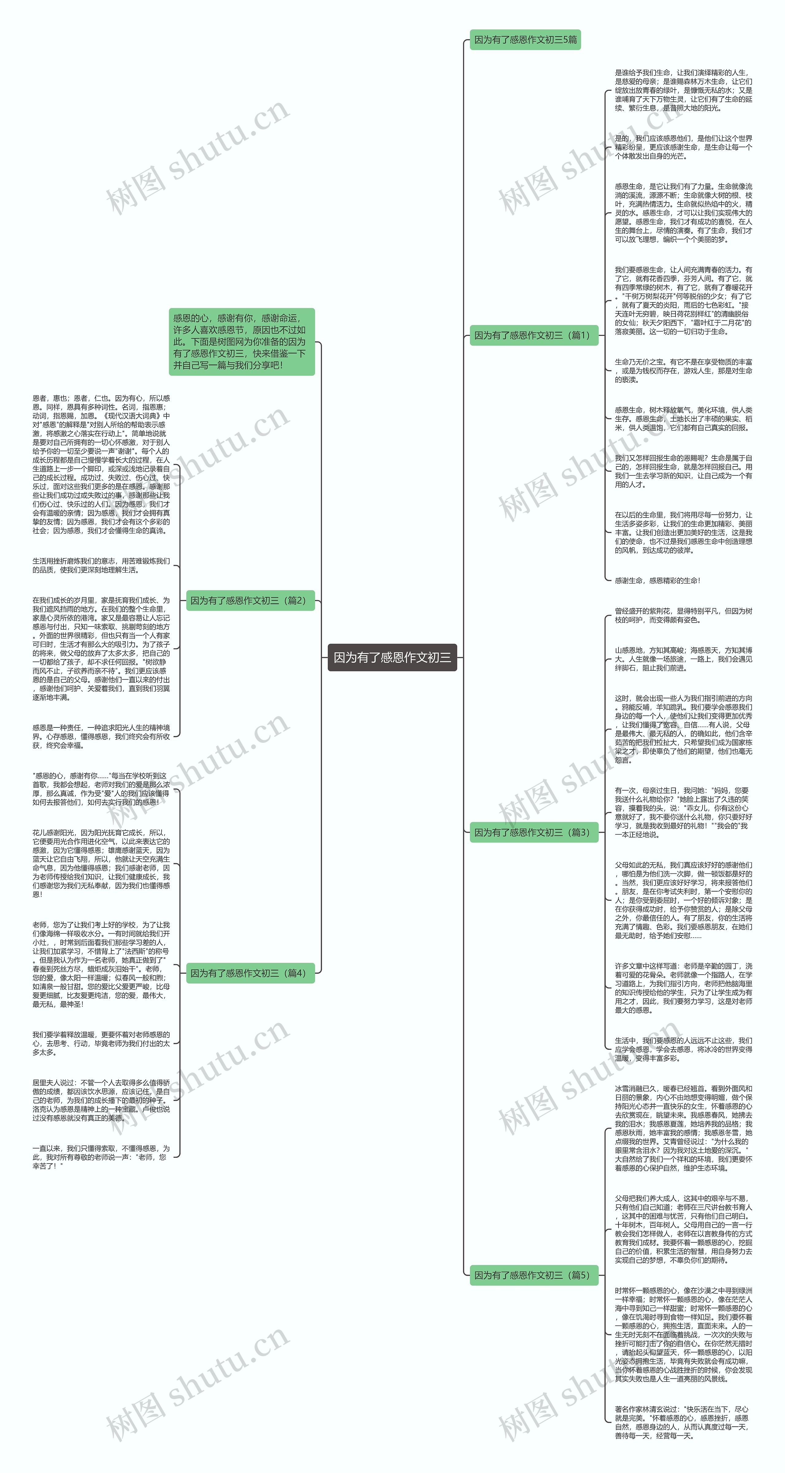 因为有了感恩作文初三思维导图