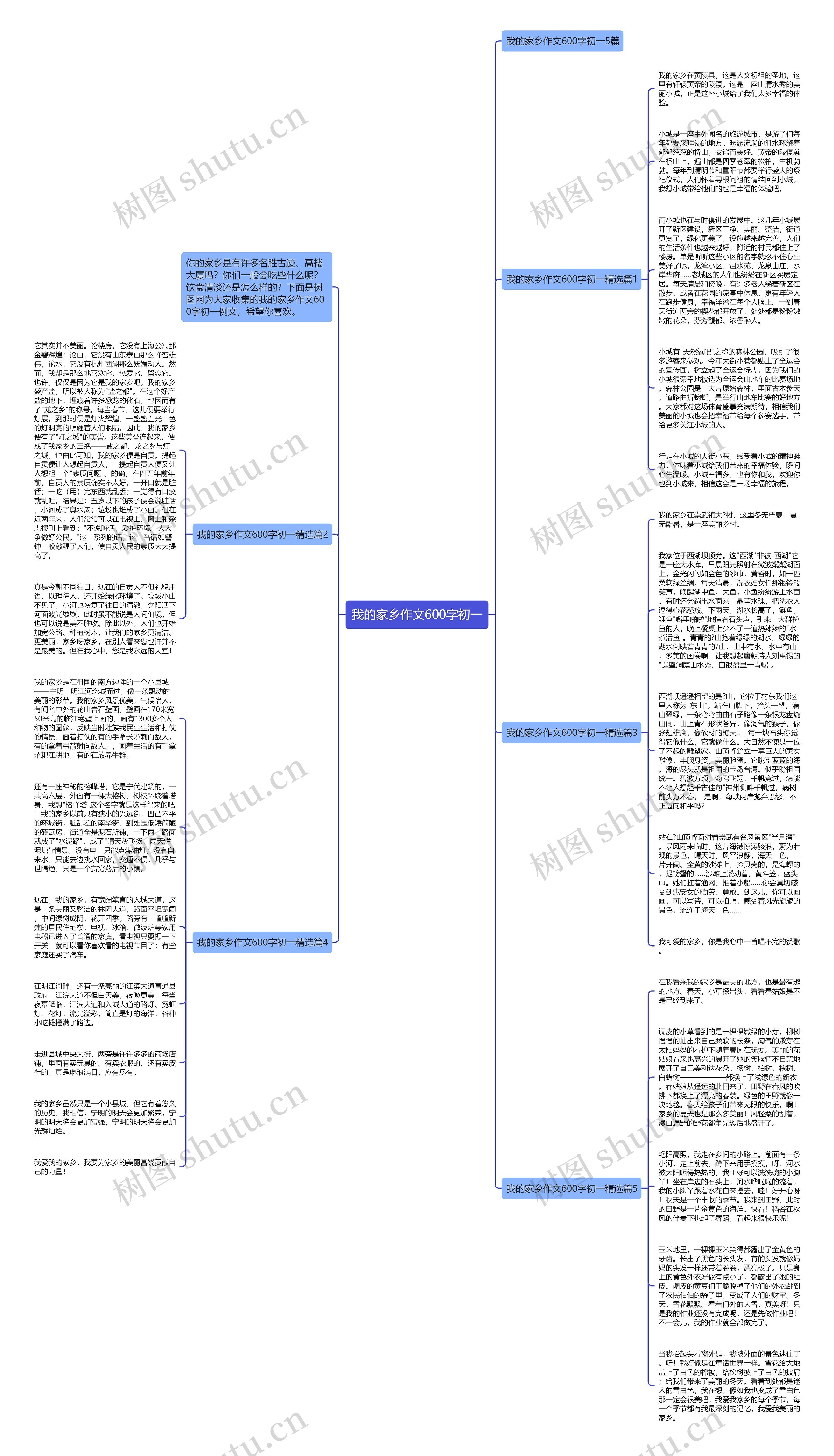 我的家乡作文600字初一思维导图