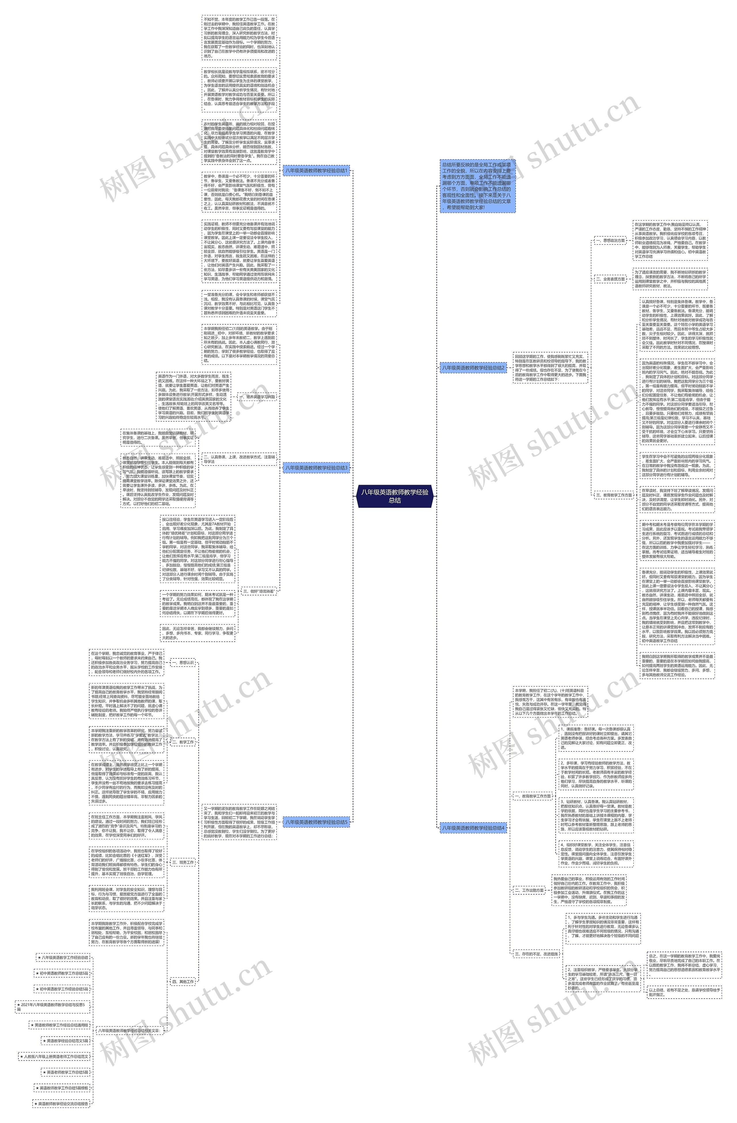 八年级英语教师教学经验总结思维导图