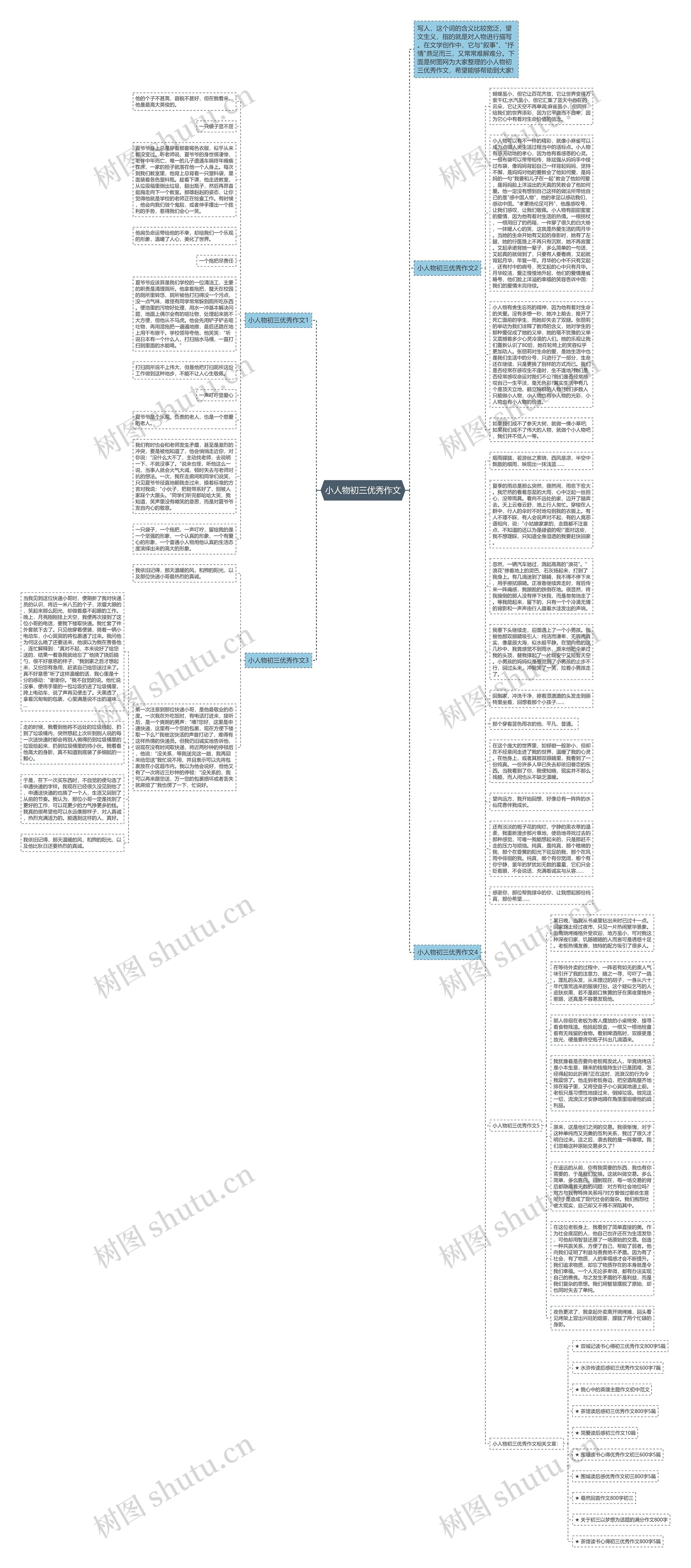 小人物初三优秀作文思维导图