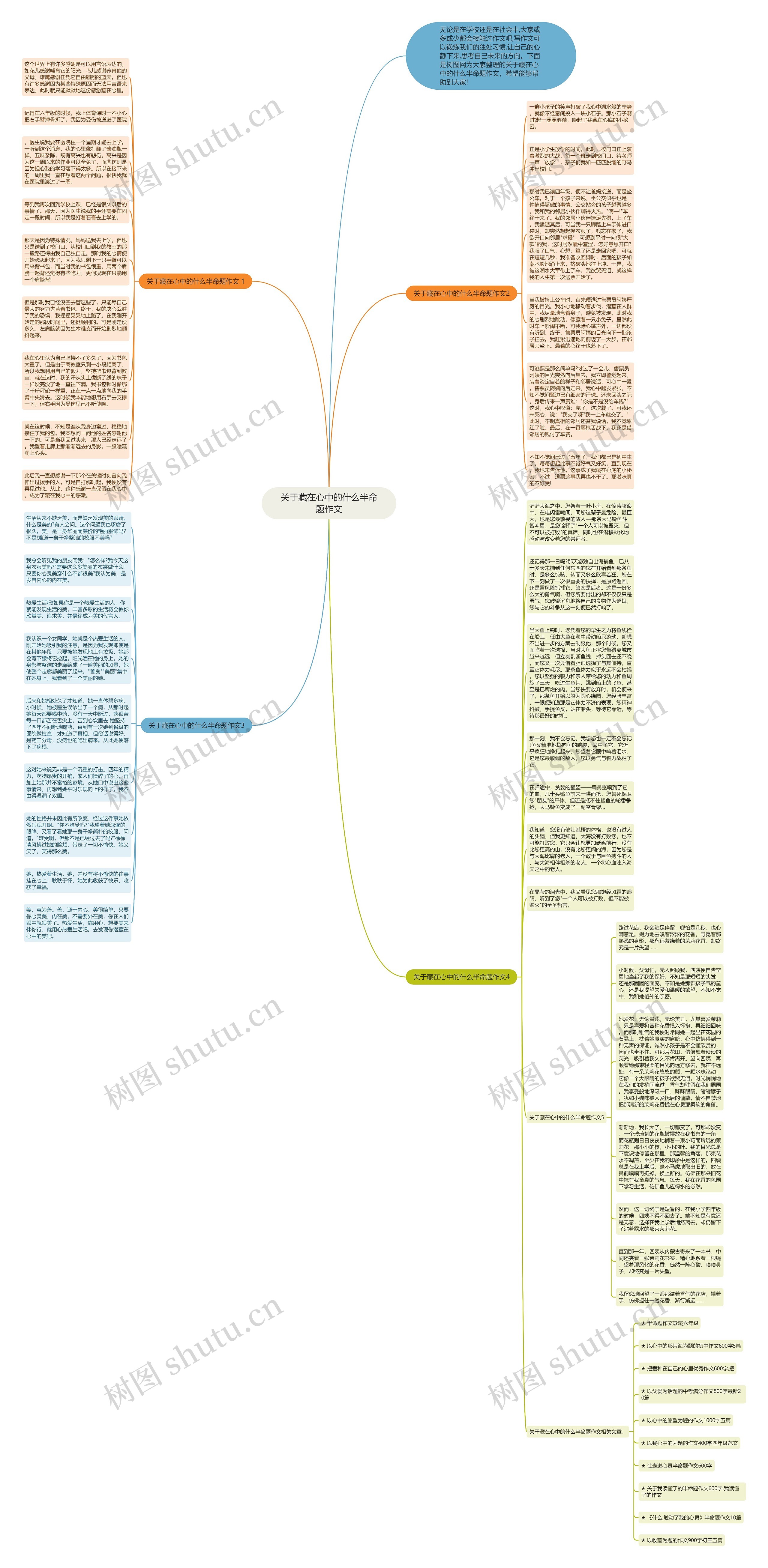 关于藏在心中的什么半命题作文思维导图