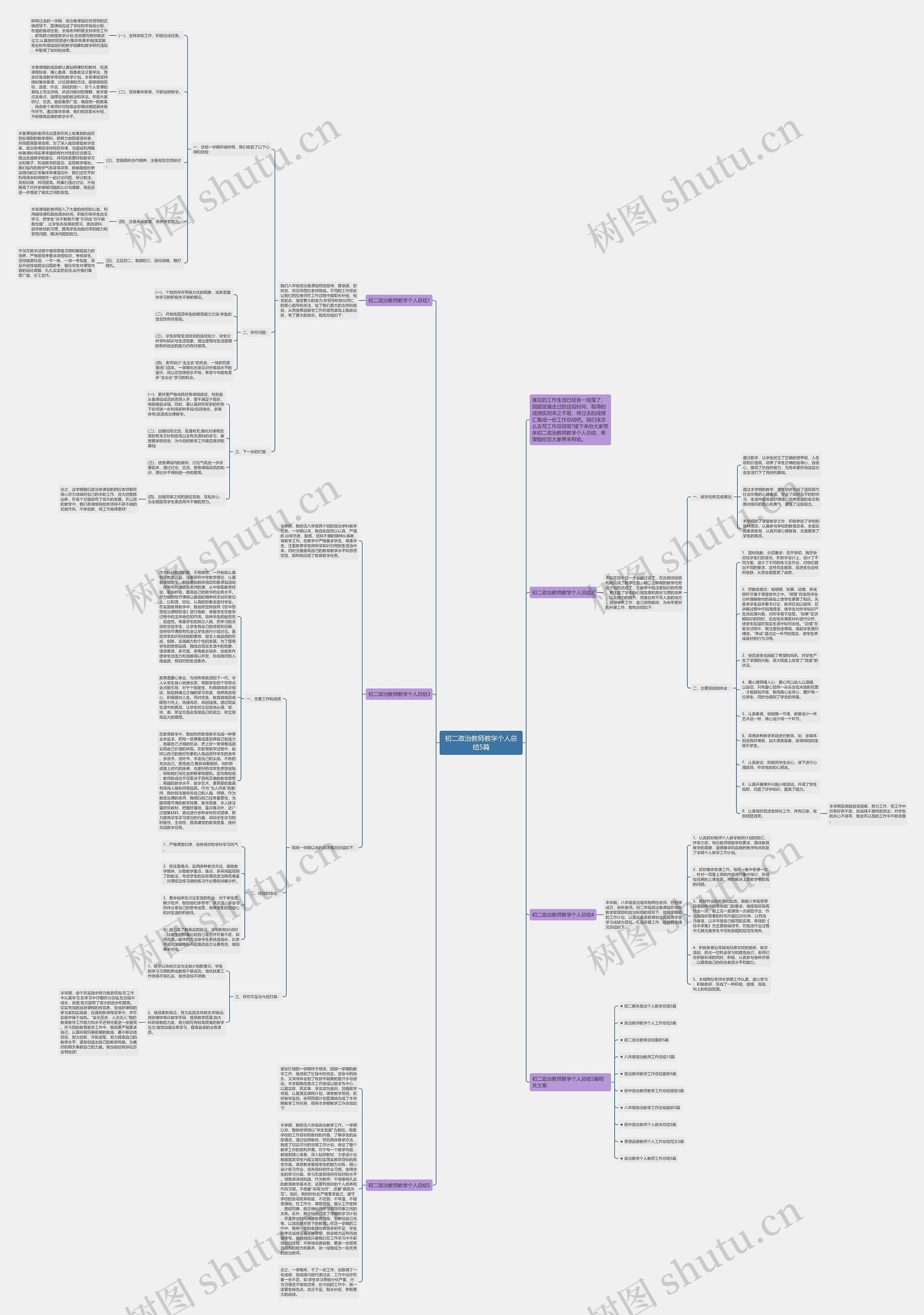初二政治教师教学个人总结5篇思维导图