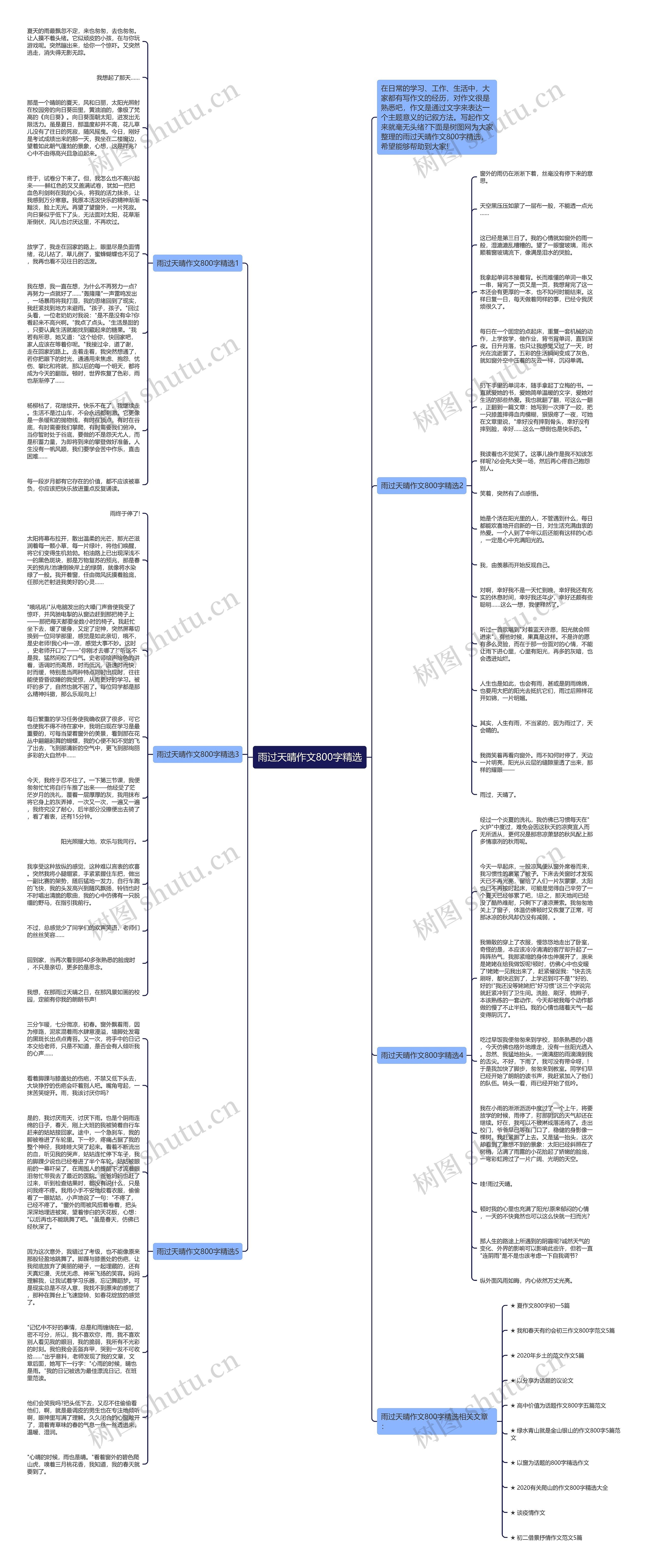 雨过天晴作文800字精选思维导图