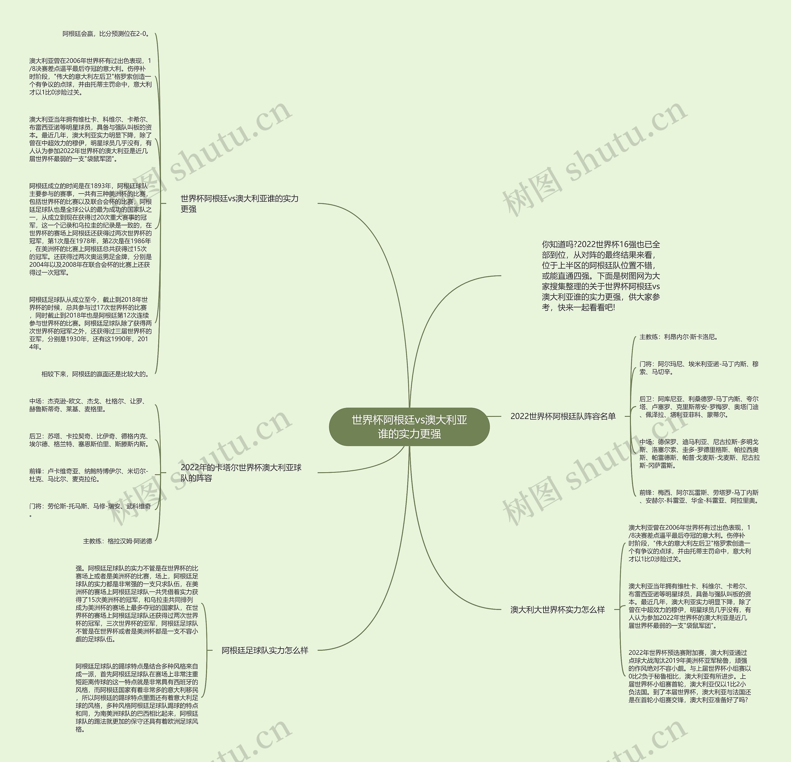世界杯阿根廷vs澳大利亚谁的实力更强思维导图