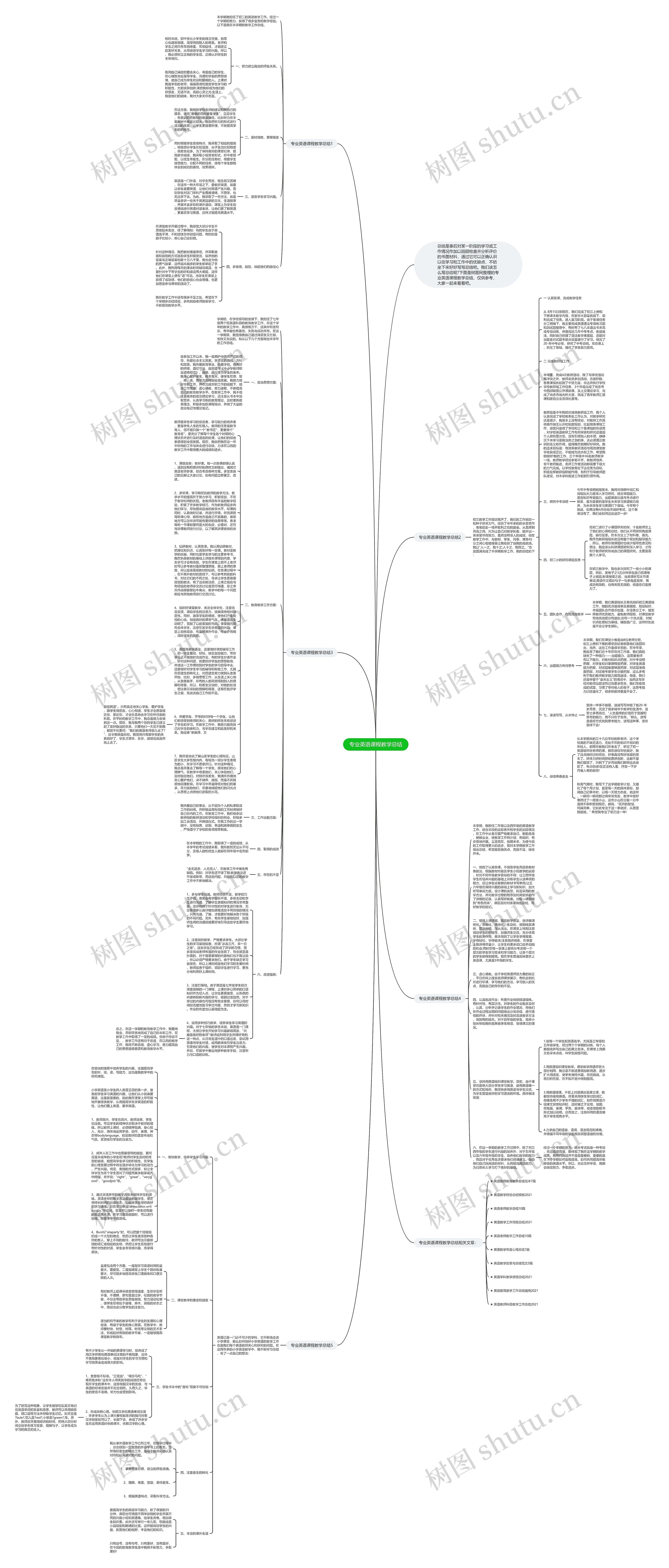 专业英语课程教学总结思维导图