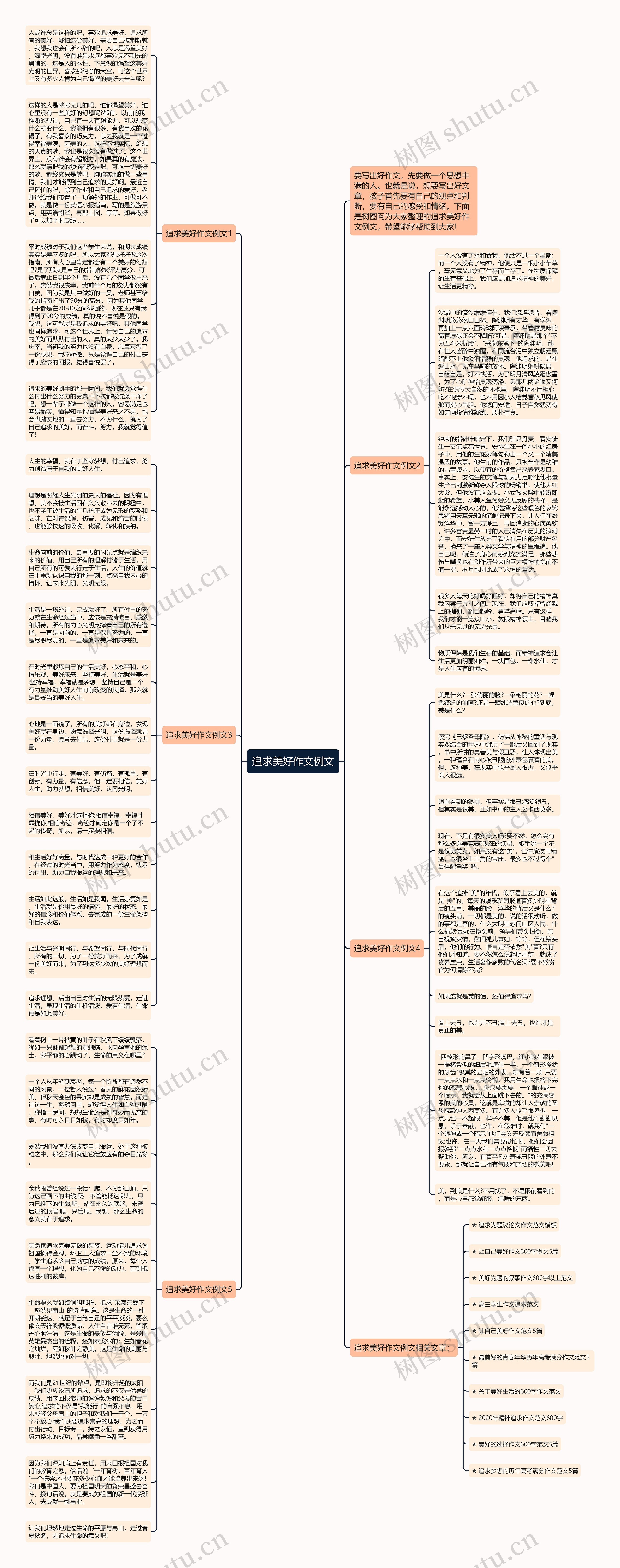追求美好作文例文思维导图高清图 追求美好作文例文思维导图