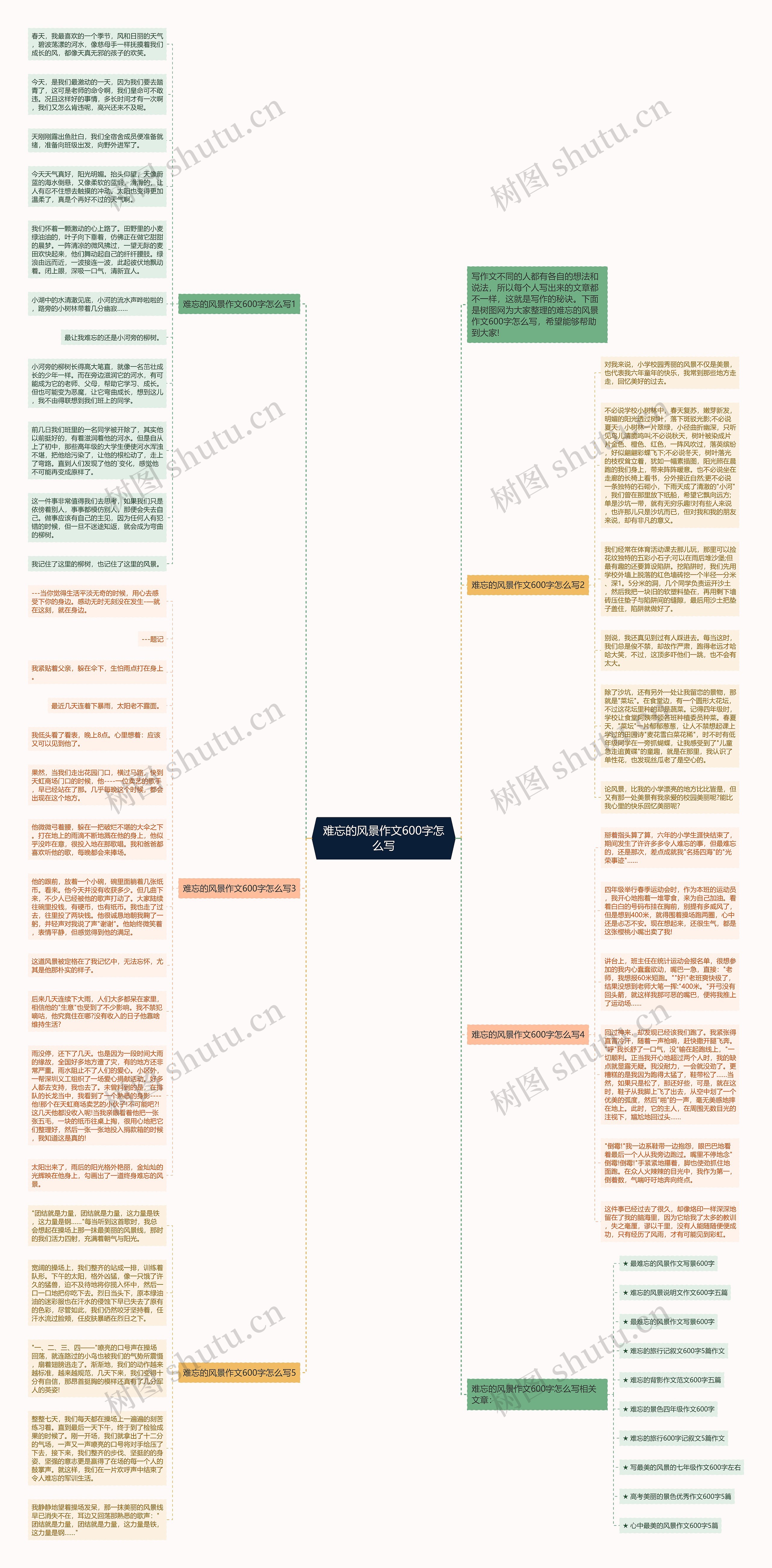 难忘的风景作文600字怎么写思维导图